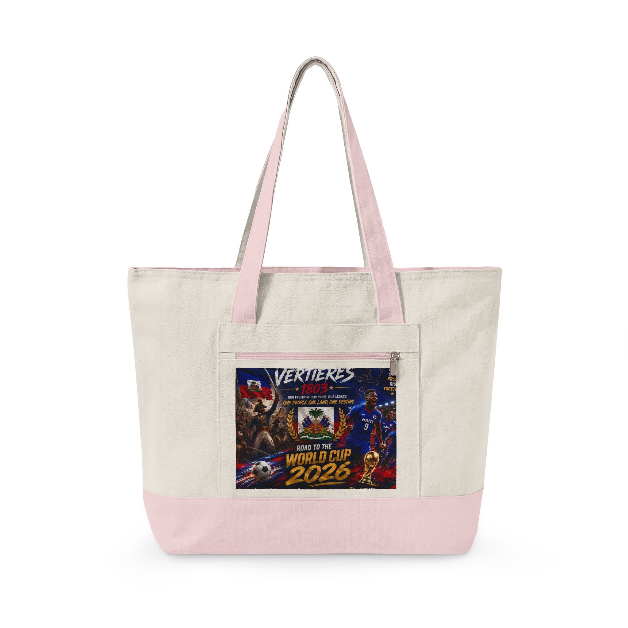 Canvas Tote Bag — Vertières World Cup 2026 Graphic Zippered Tote