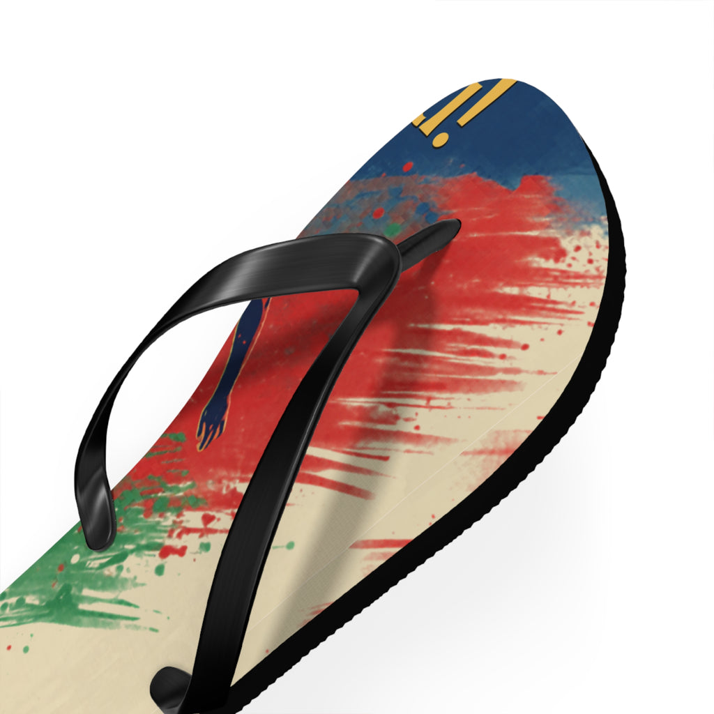 Abstract Paint Splash Flip Flops — Colorful Summer Beach Sandals
