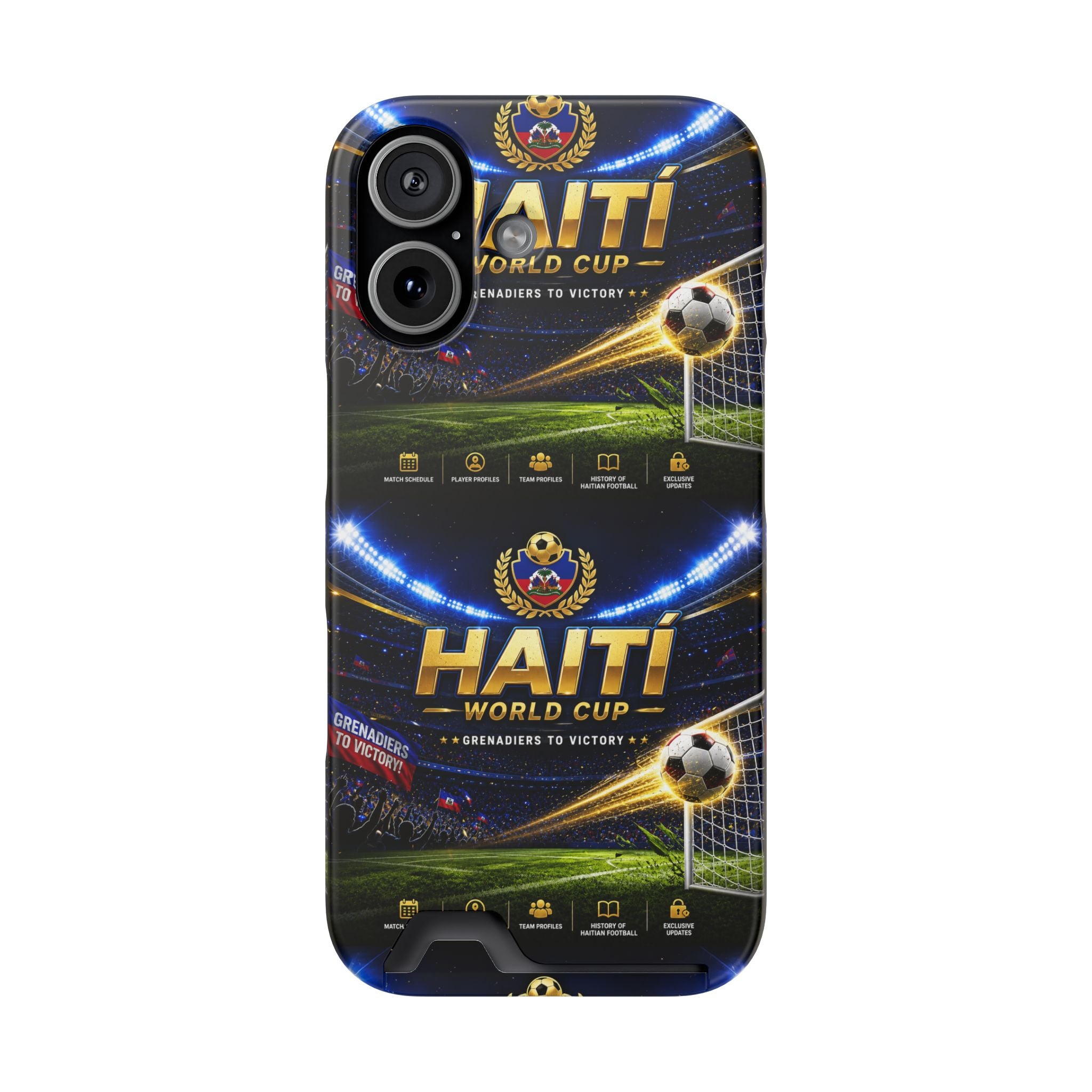 Haiti World Cup Soccer Phone Case with Card Holder