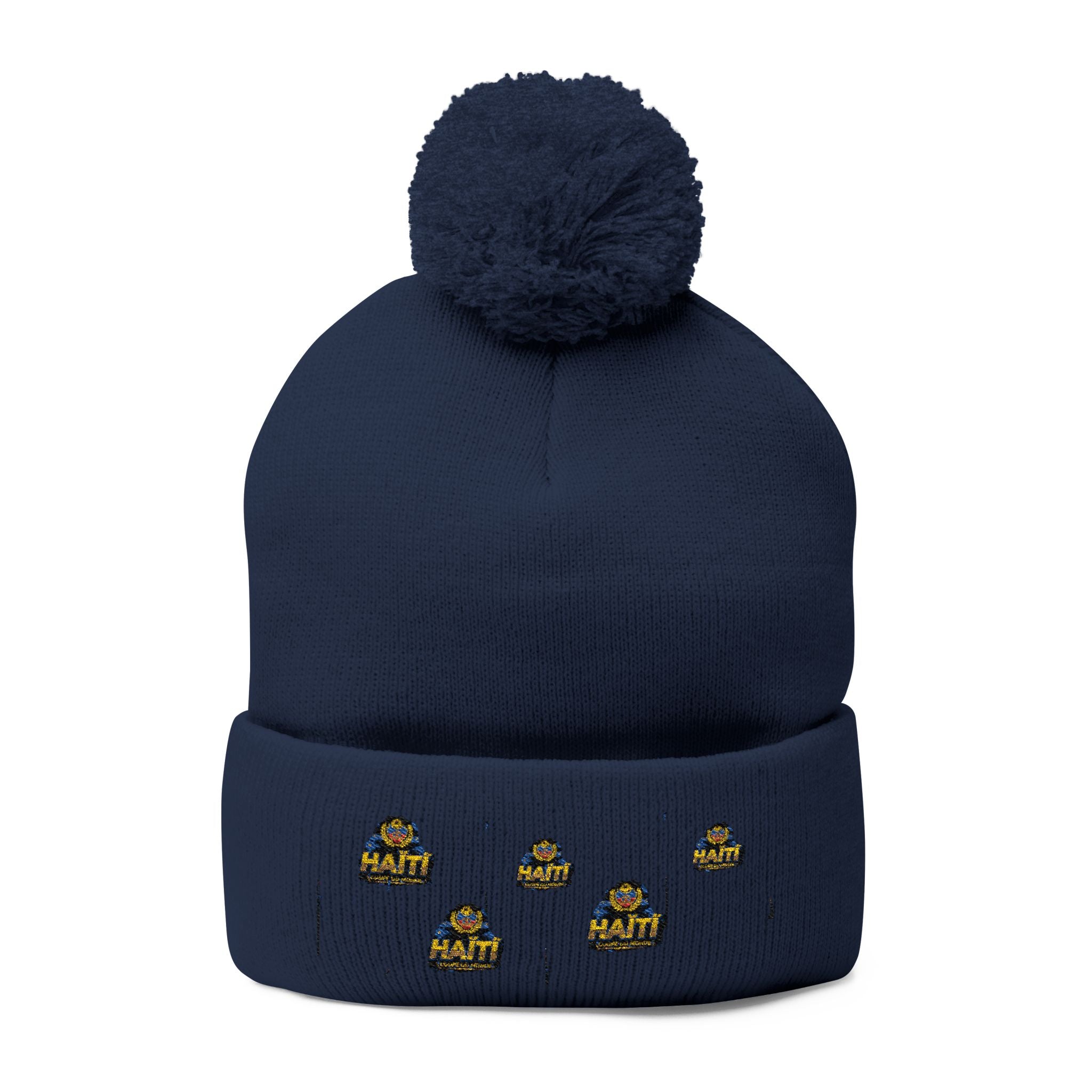 Embroidered Pom-Pom Beanie — Cute Mini Ducklings Knit Hat