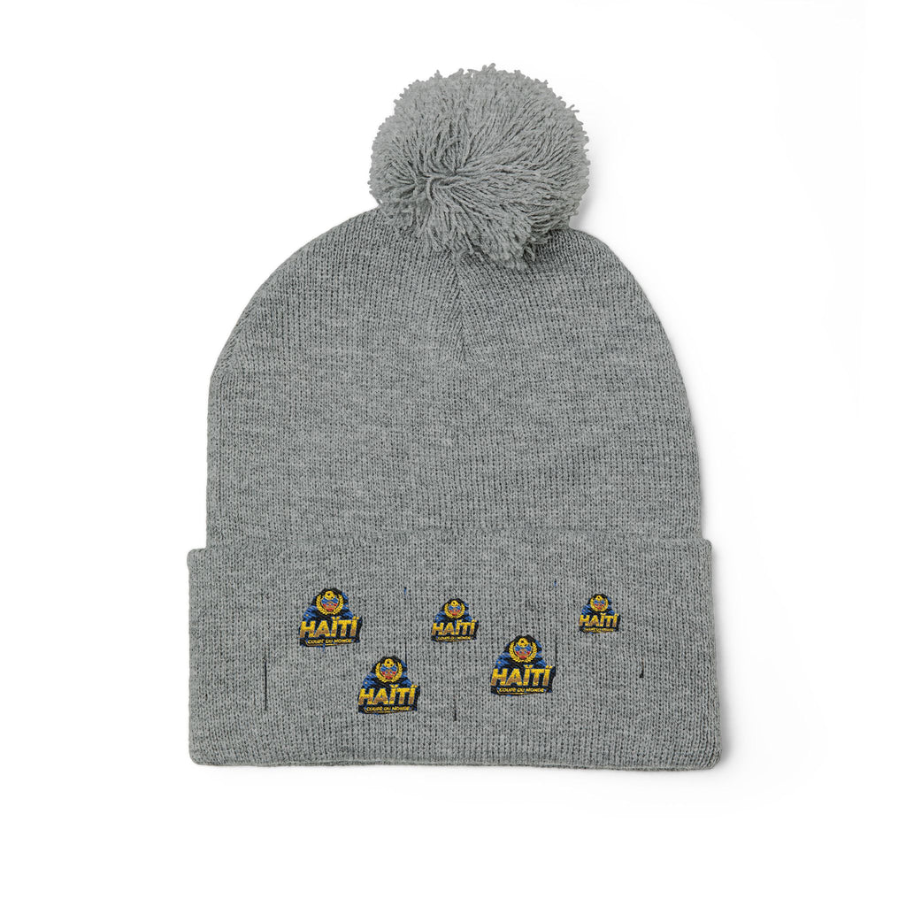 Embroidered Pom-Pom Beanie — Cute Mini Ducklings Knit Hat