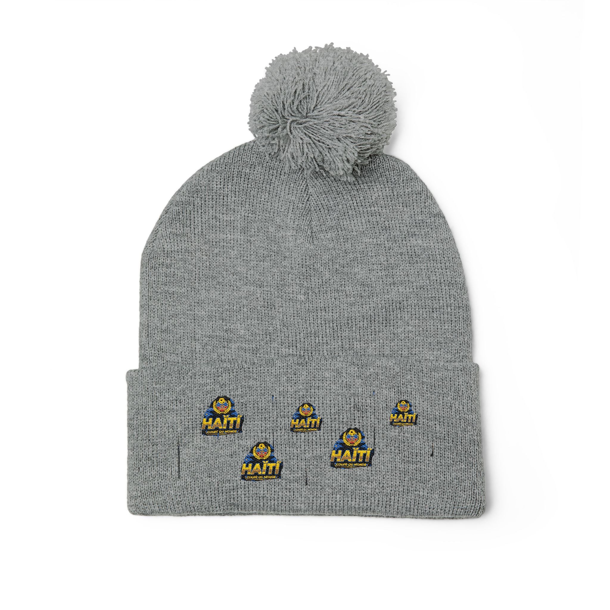 Embroidered Pom-Pom Beanie — Cute Mini Ducklings Knit Hat