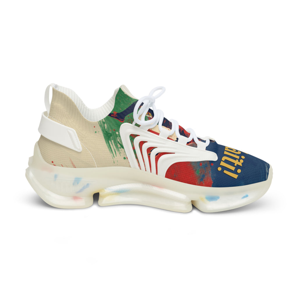 Mesh Sneakers — 'Go Haiti!' Athletic Shoes with Flag-Inspired Design
