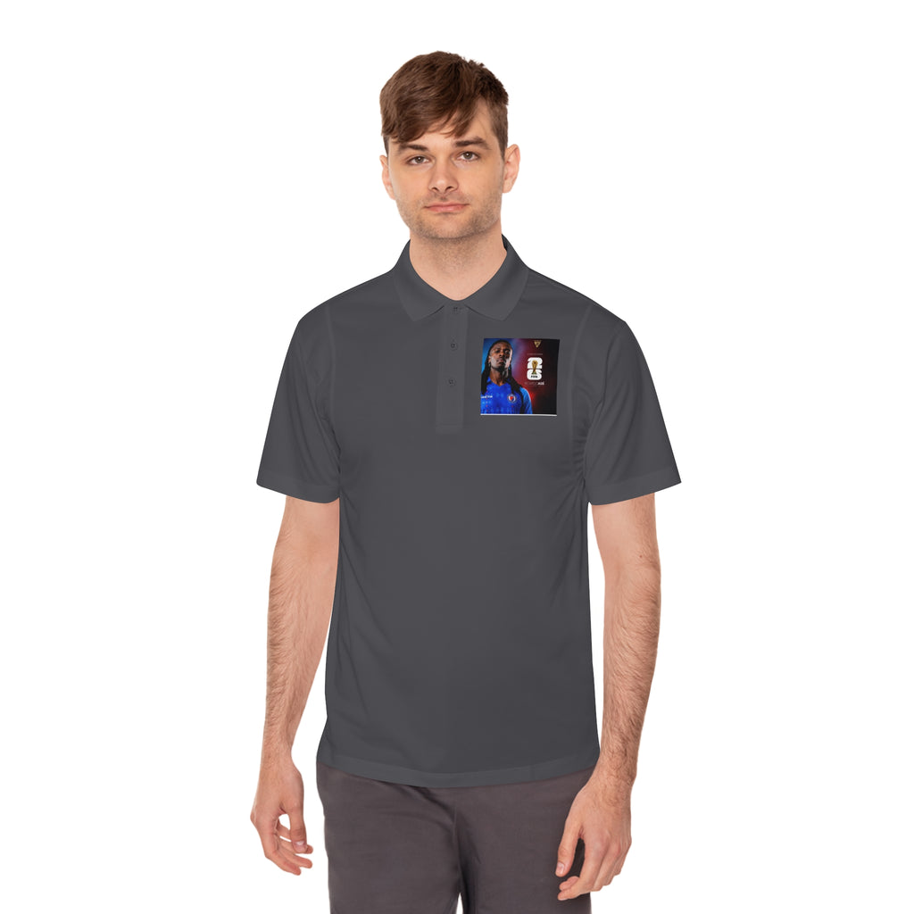 Men's Sport Polo Shirt with Player Photo & Back Number 4 — Athletic Team Golf Polo
