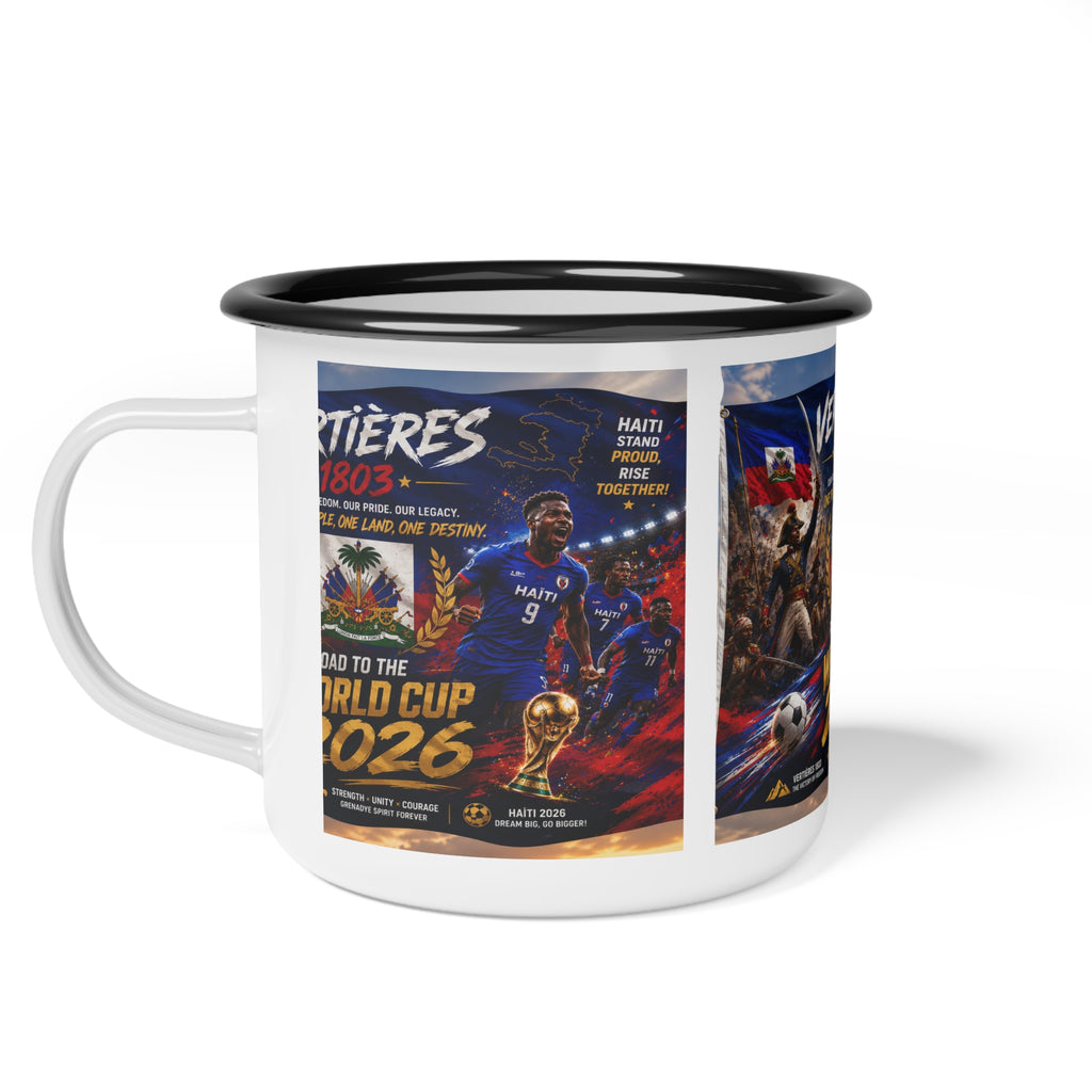 Enamel Camp Cup — Haiti 'Vertières 1803' World Cup 2026 Commemorative Mug