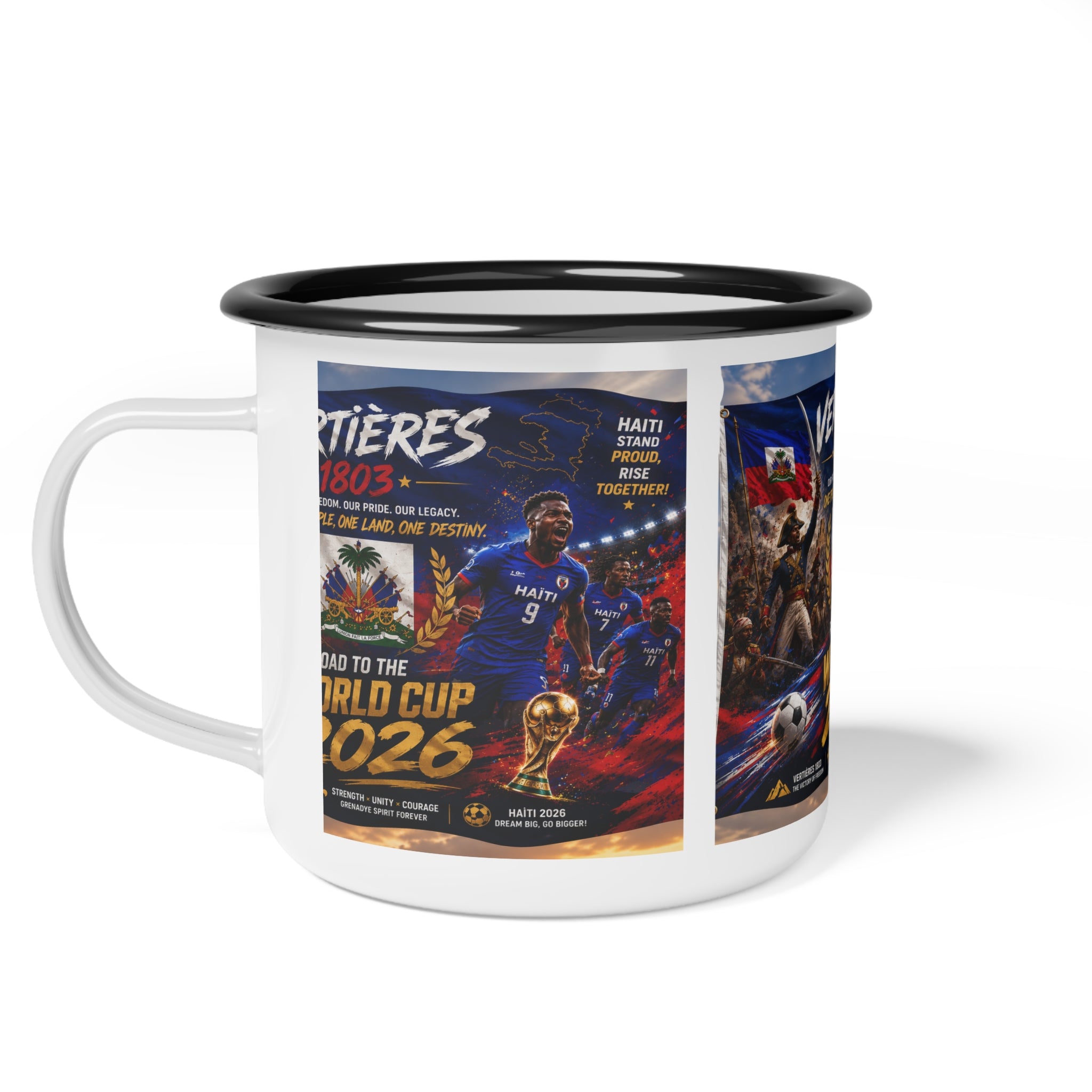 Enamel Camp Cup — Haiti 'Vertières 1803' World Cup 2026 Commemorative Mug