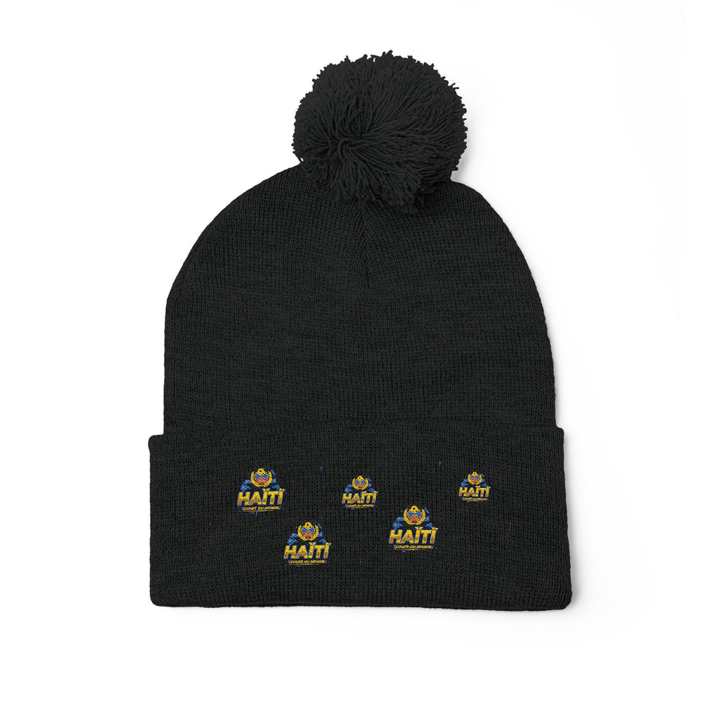 Embroidered Pom-Pom Beanie — Cute Mini Ducklings Knit Hat