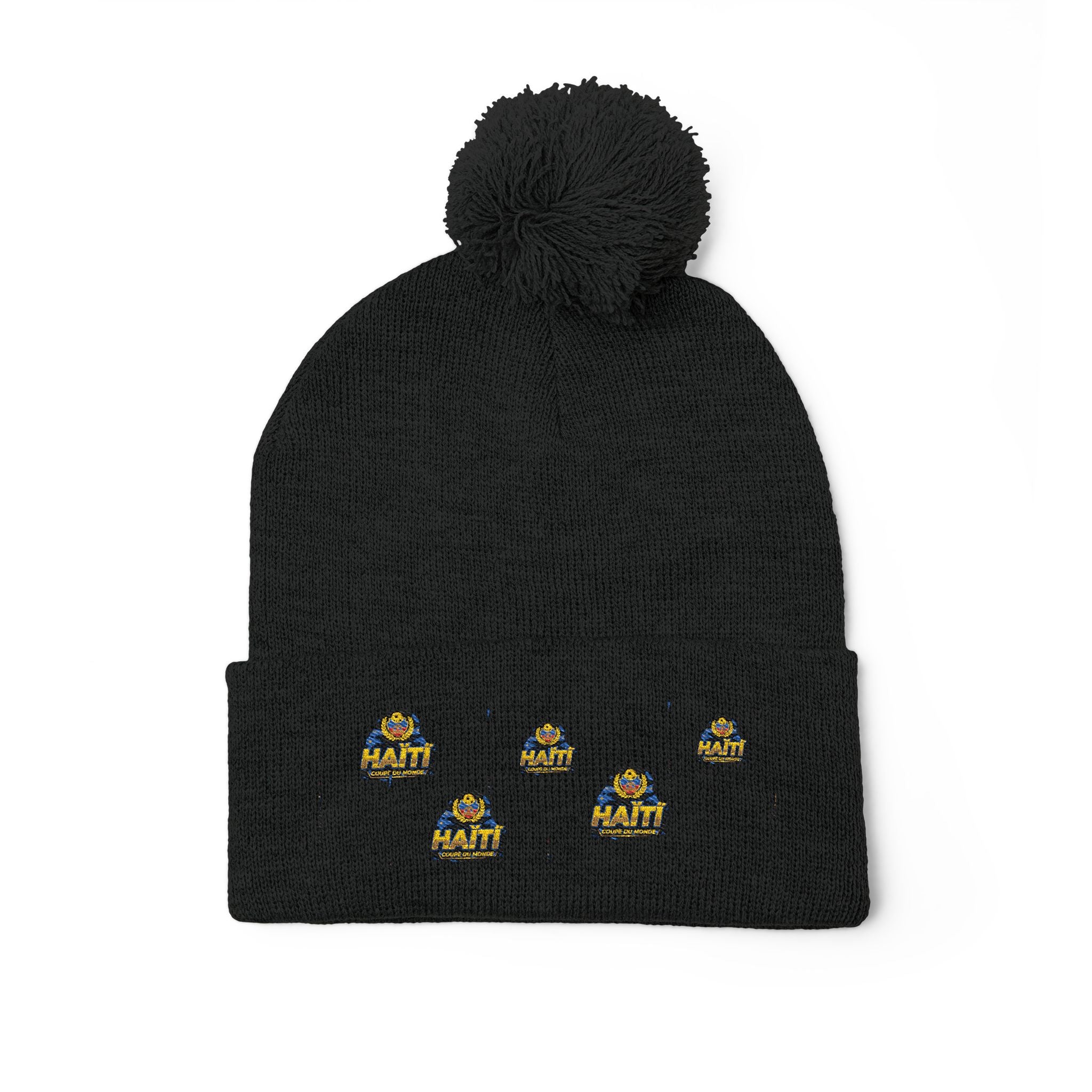 Embroidered Pom-Pom Beanie — Cute Mini Ducklings Knit Hat