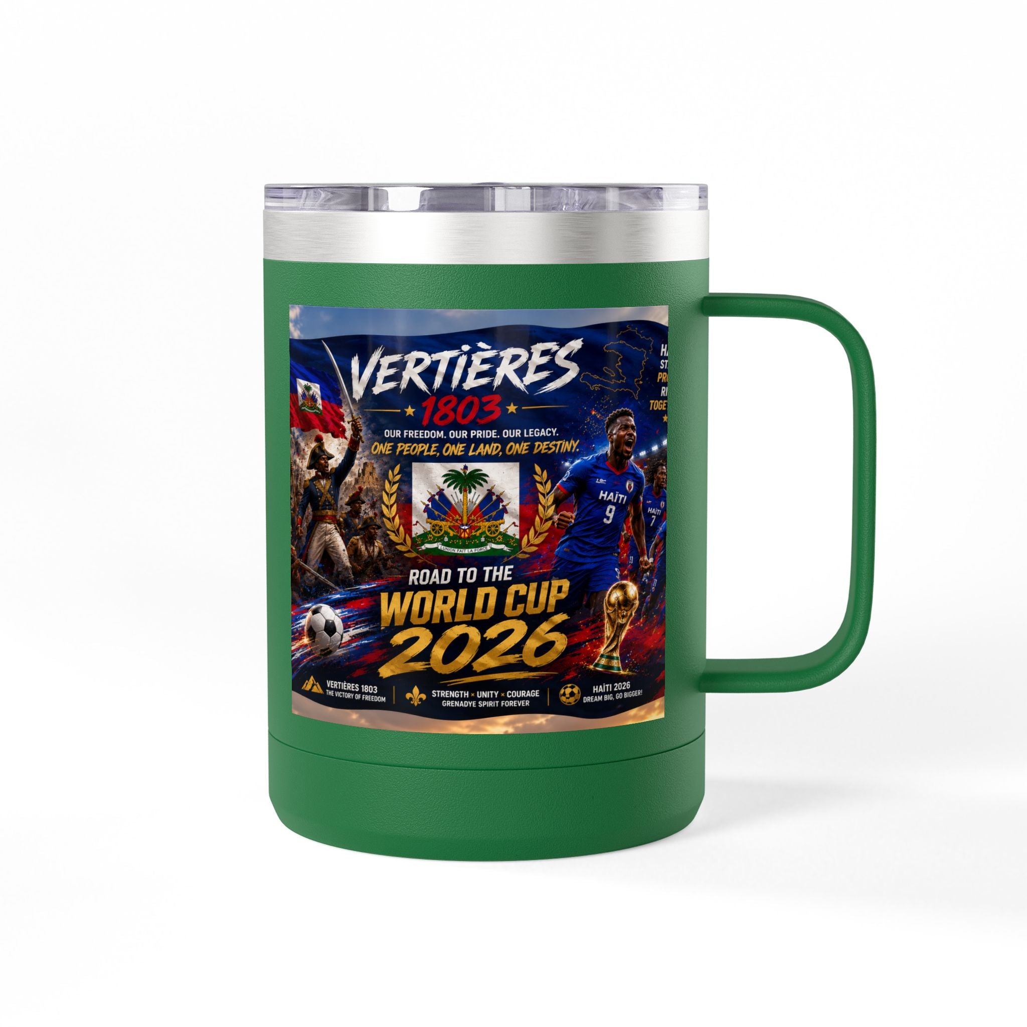 World Cup 2026 Haiti Soccer Tumbler – Vertières 1803 Team Travel Mug (15oz)