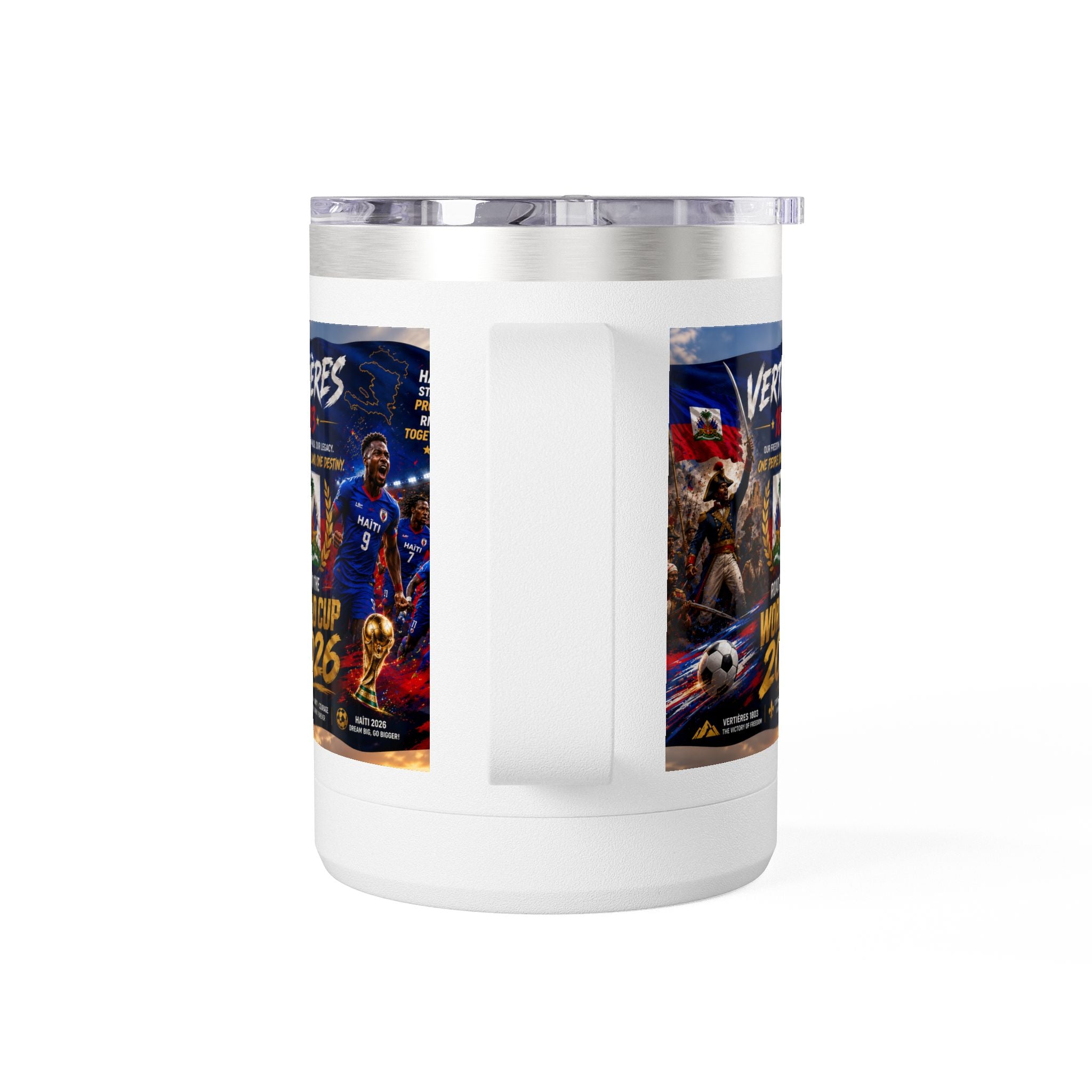 World Cup 2026 Haiti Soccer Tumbler – Vertières 1803 Team Travel Mug (15oz)