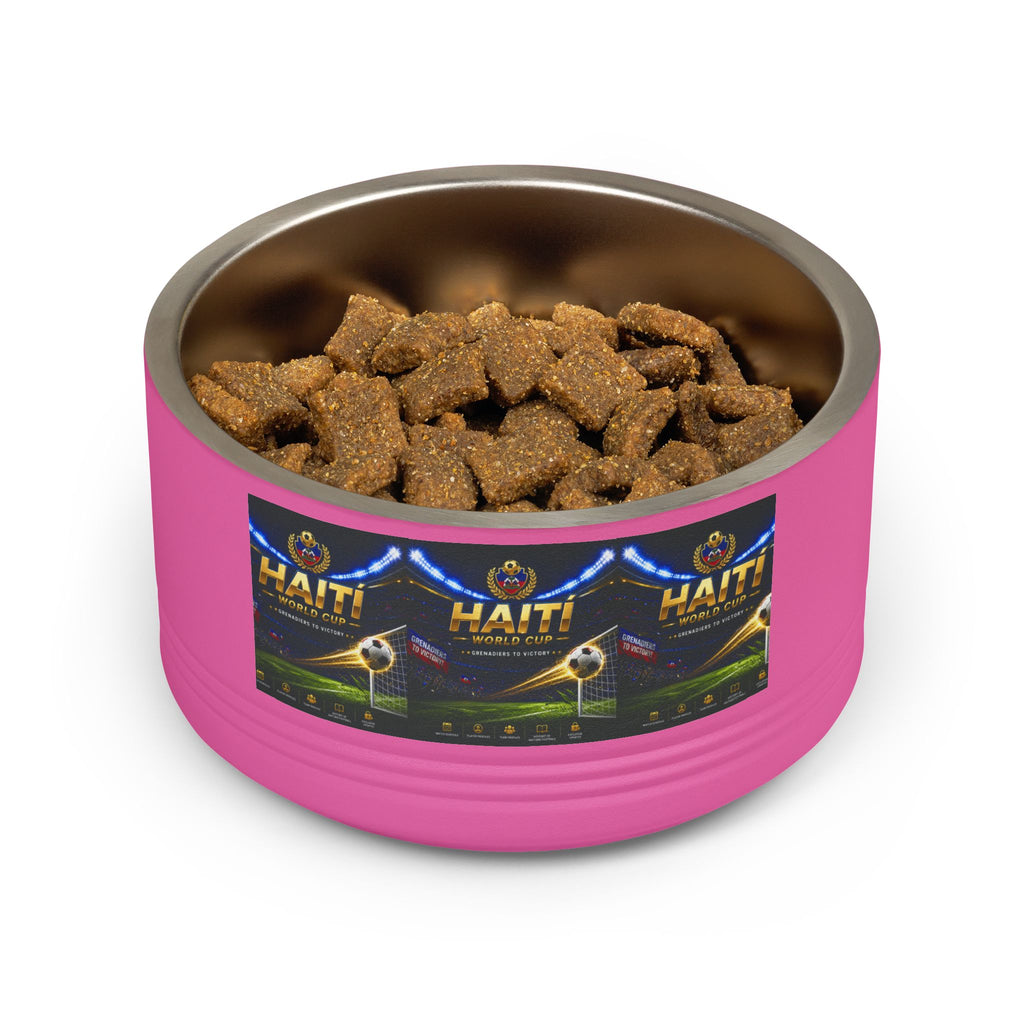 Haiti Football Crest Pet Bowl — 18oz Stainless Dog & Cat Dish