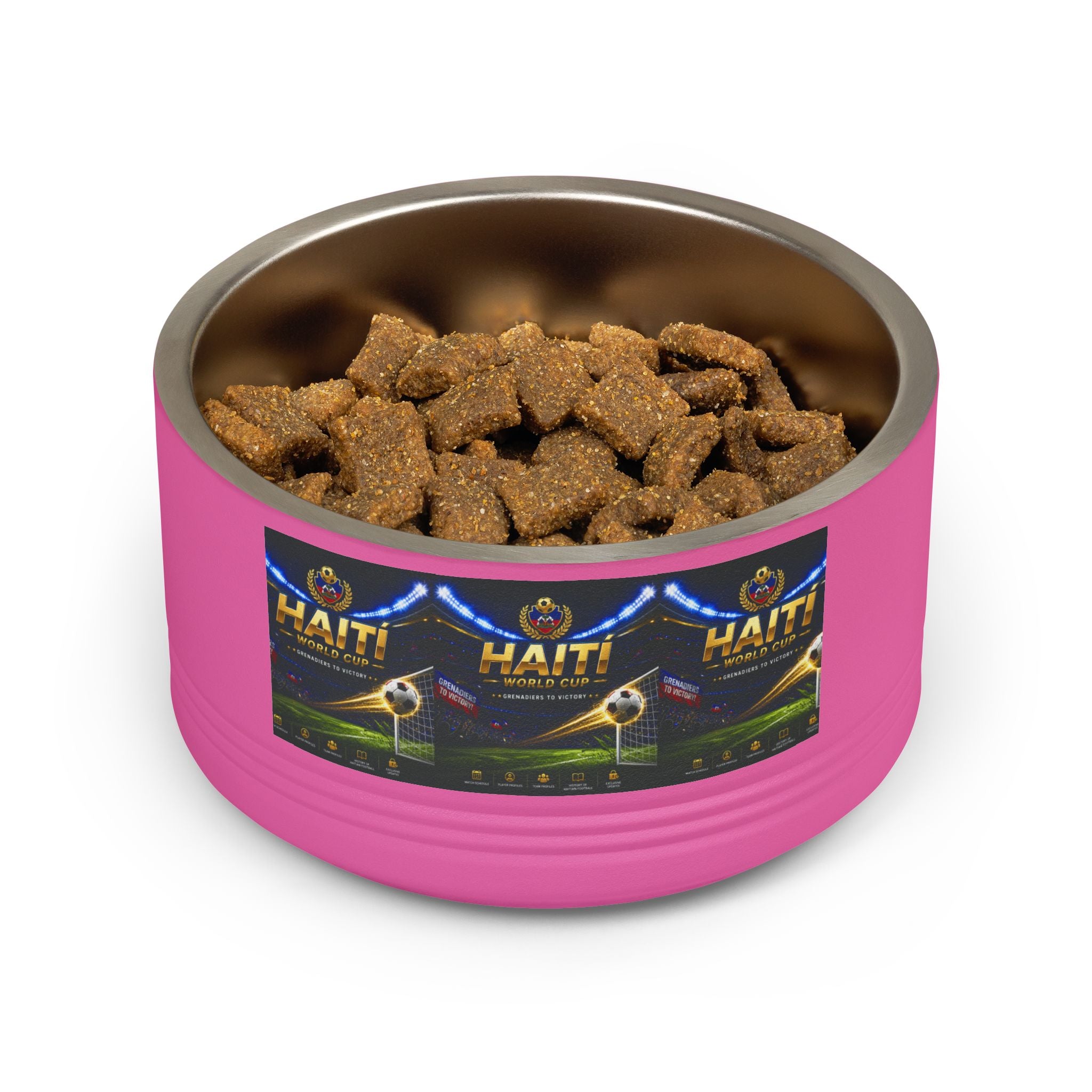 Haiti Football Crest Pet Bowl — 18oz Stainless Dog & Cat Dish