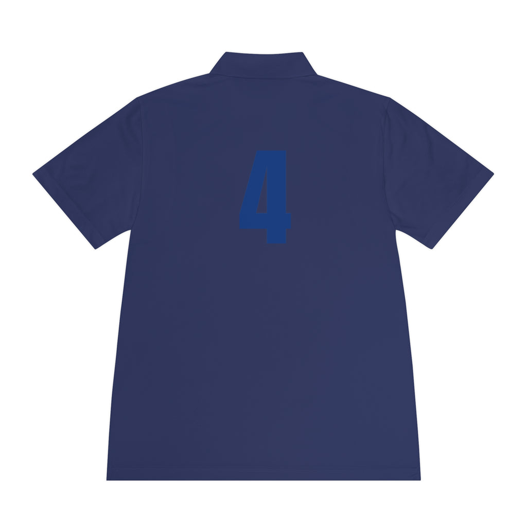 Men's Sport Polo Shirt with Player Photo & Back Number 4 — Athletic Team Golf Polo