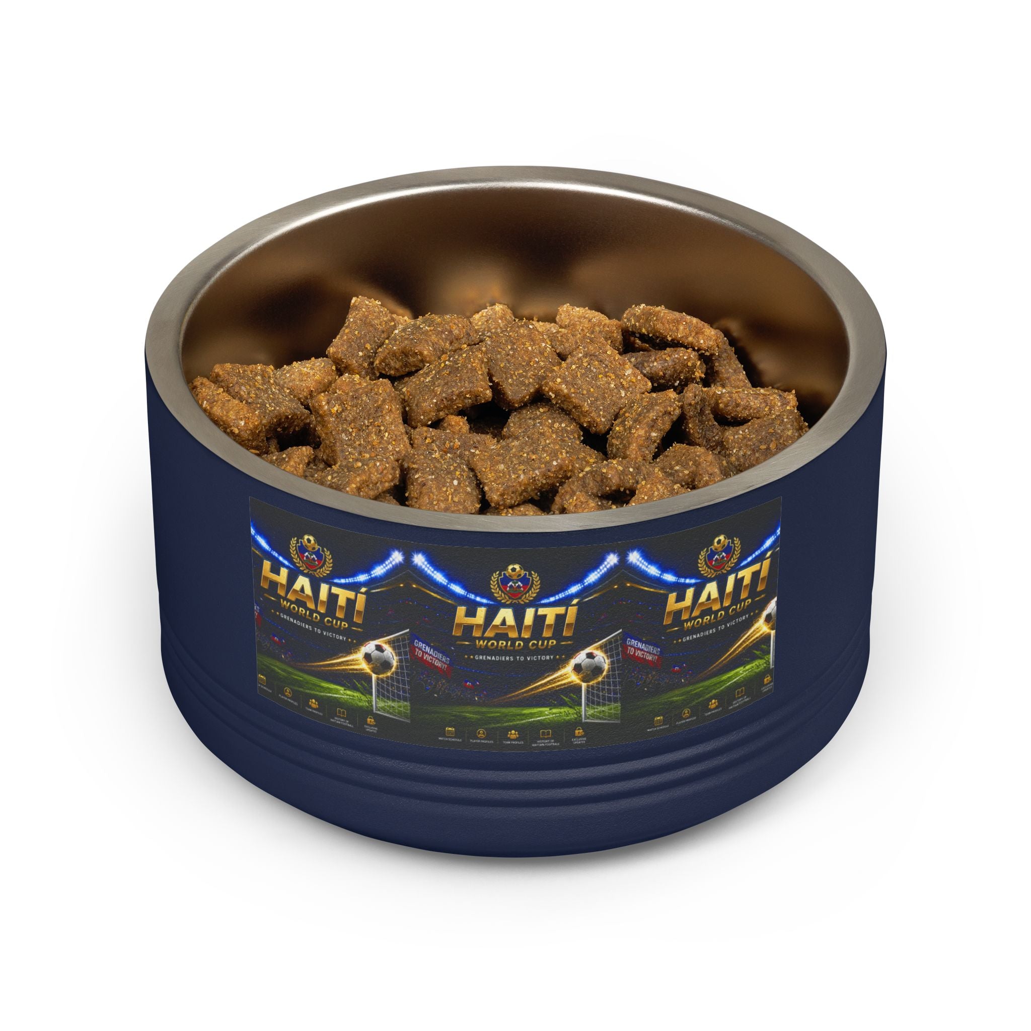 Haiti Football Crest Pet Bowl — 18oz Stainless Dog & Cat Dish