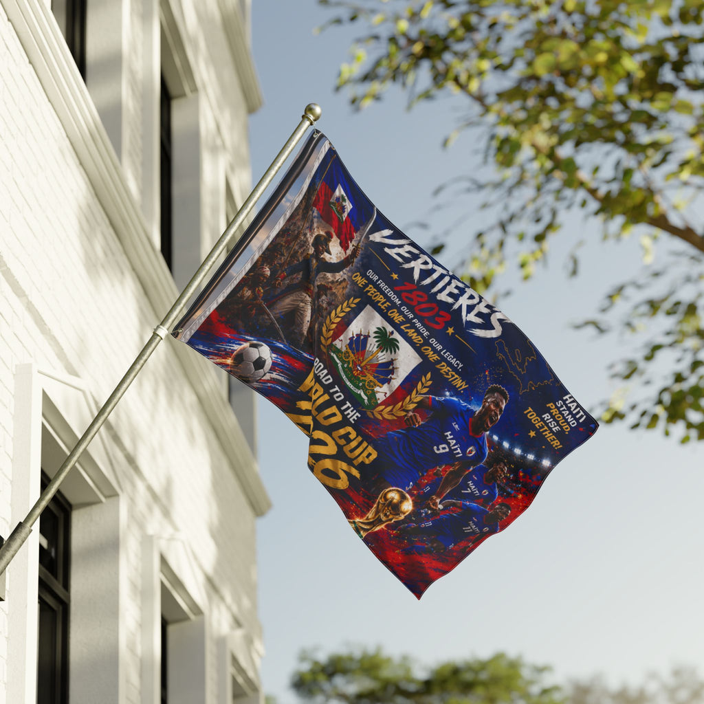 Haiti Vertières 1803 World Cup 2026 Double-Sided Flag — Road to the World Cup Support Banner