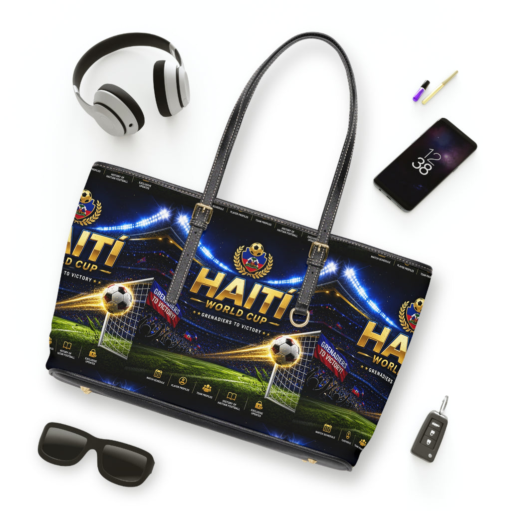 Haiti World Cup PU Leather Shoulder Bag — Soccer Stadium Graphic Tote