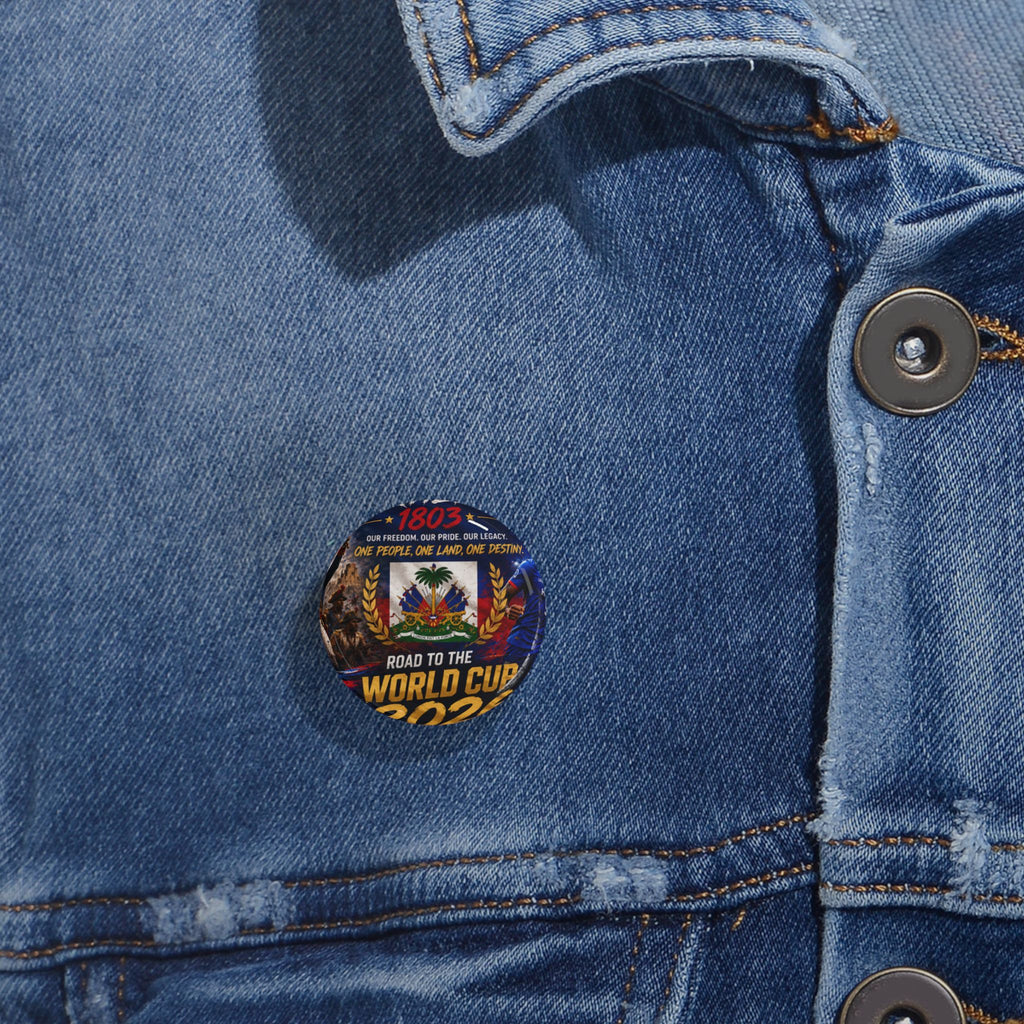 Haiti World Cup 2022 Round Pin – 'Road to the World Cup' Flag Button