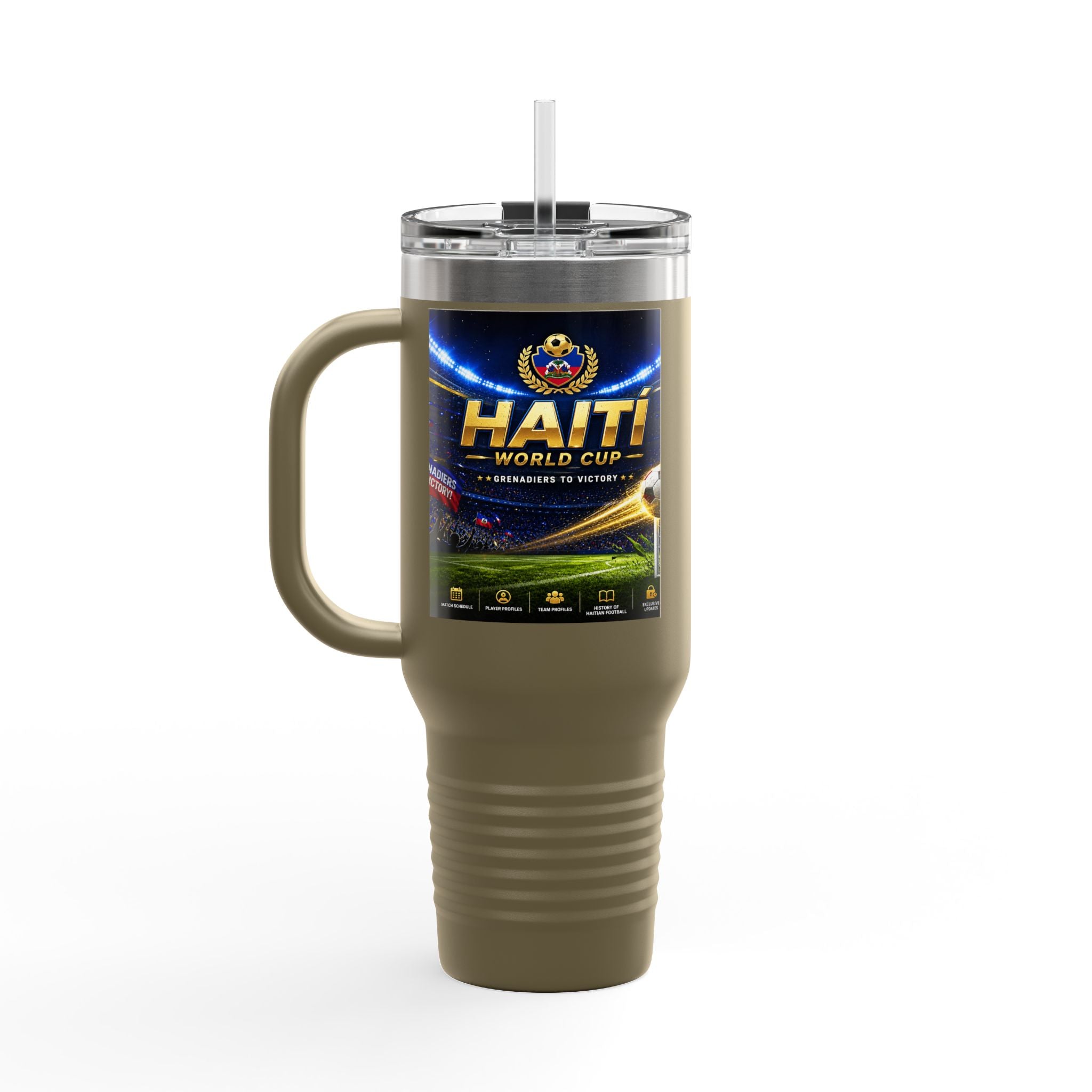 Haiti World Cup 40oz Insulated Travel Mug — Sports Fan Tumbler