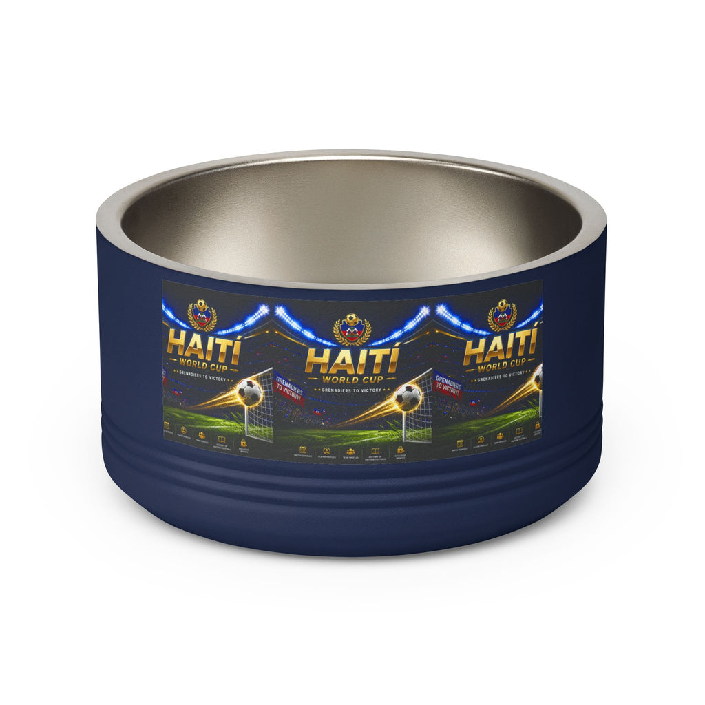Haiti Football Crest Pet Bowl — 18oz Stainless Dog & Cat Dish