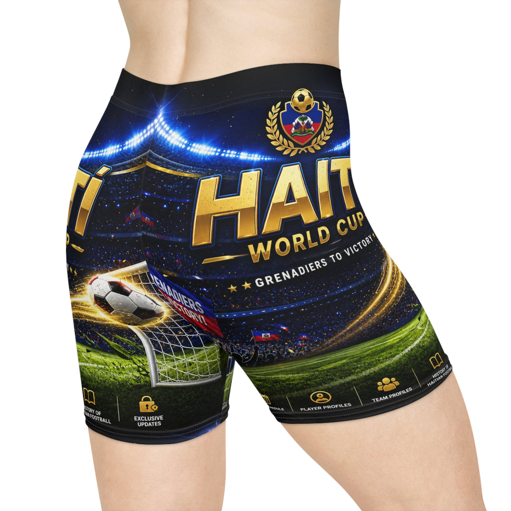 Haiti World Cup Soccer Biker Shorts — Women's All-Over Print