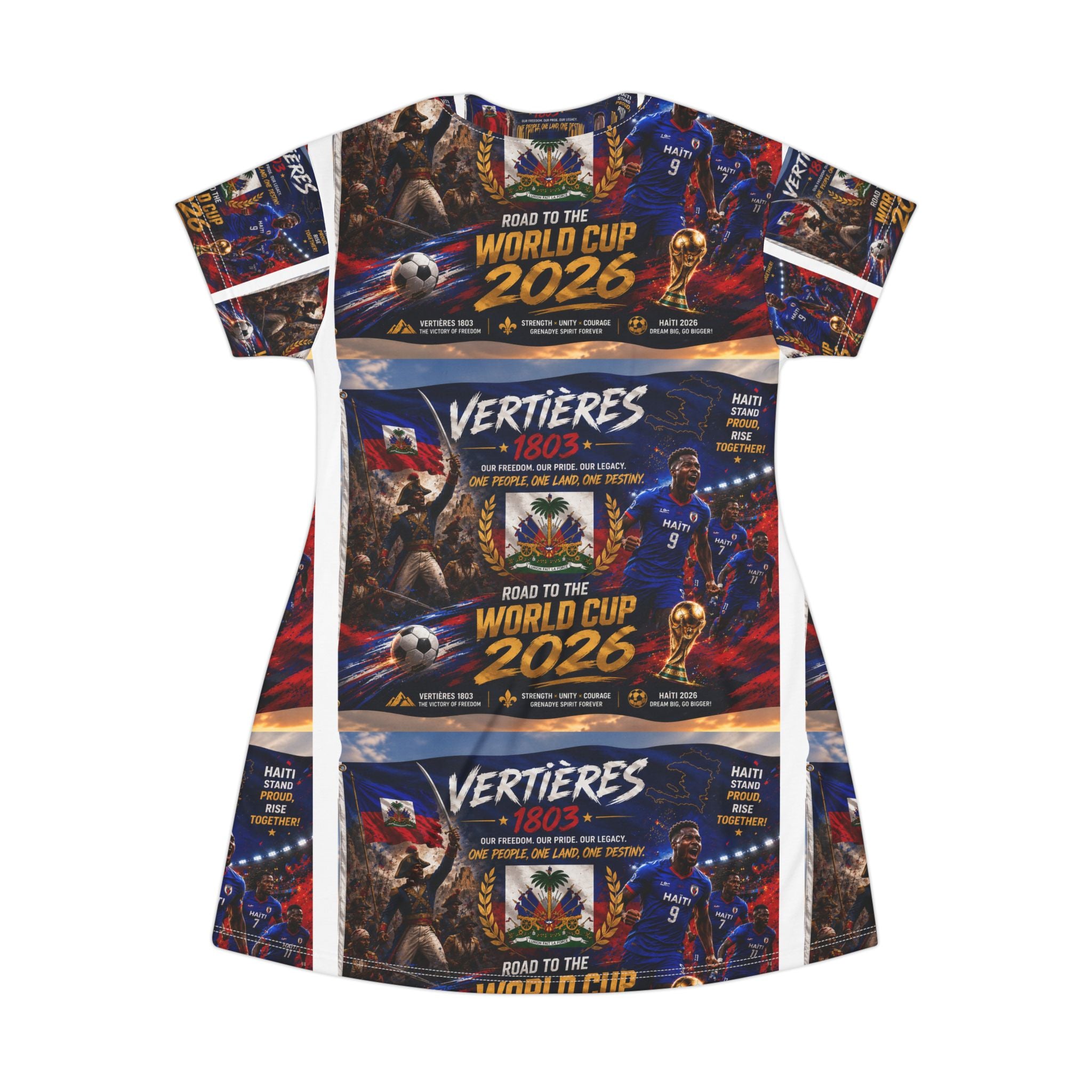 World Cup 2026 Soccer T-Shirt Dress — Vertières Tribute Design