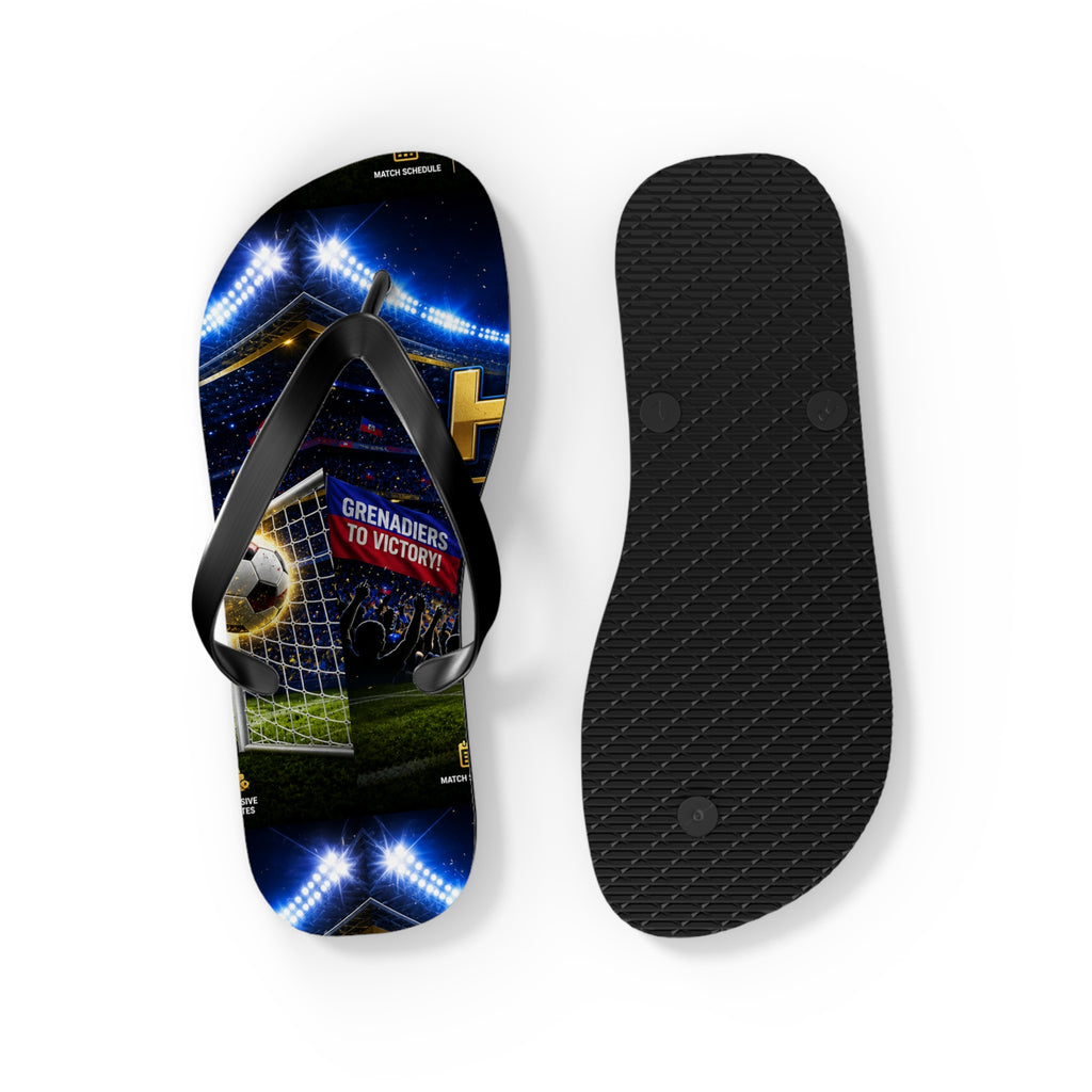 Soccer Stadium Flip Flops - Goal Night Match Design
