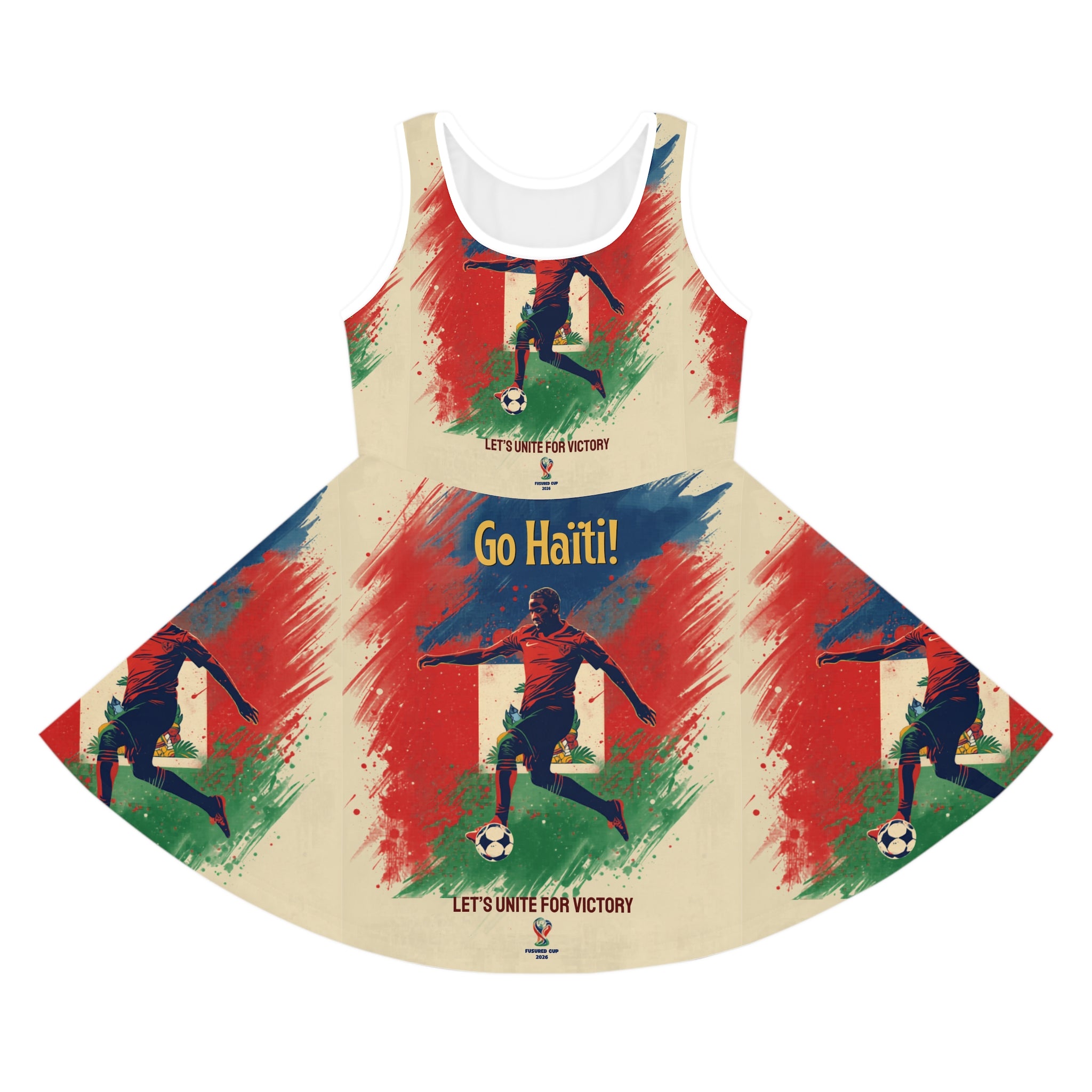 Girls' Sundress — 'Go Haiti!' Soccer Pride AOP Dress