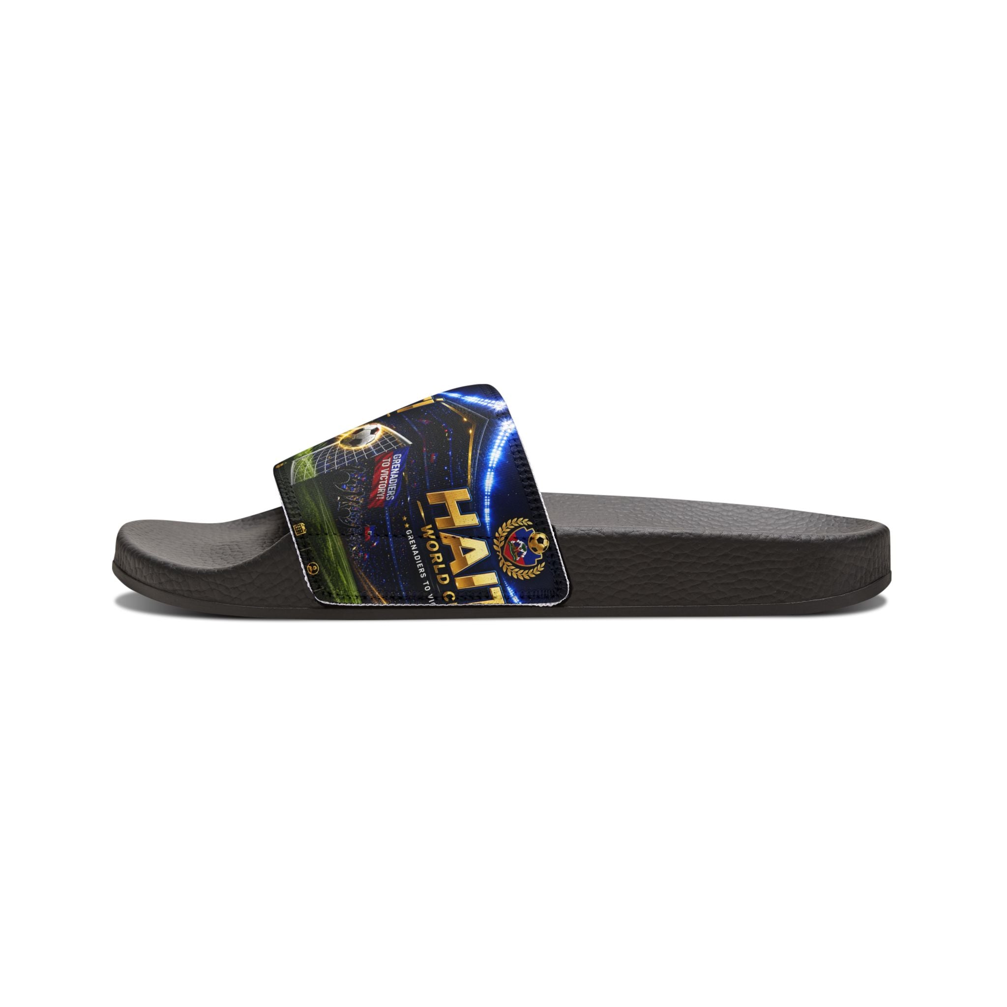 Slides — Haiti Soccer Stadium Graphic Adjustable Strap Sandals