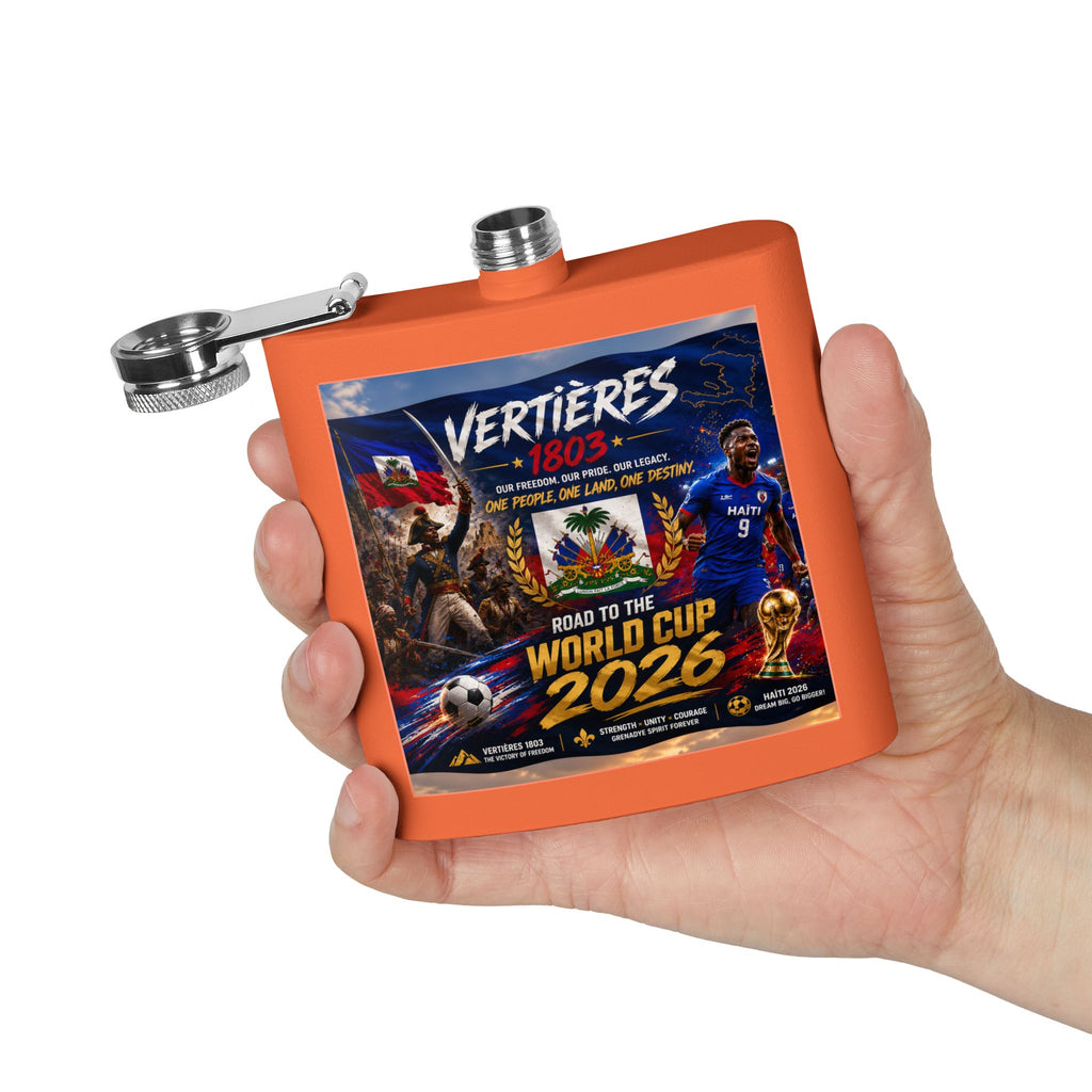 Flask — Haiti Vertières 1803 World Cup 2026 Tribute 6oz Stainless Steel