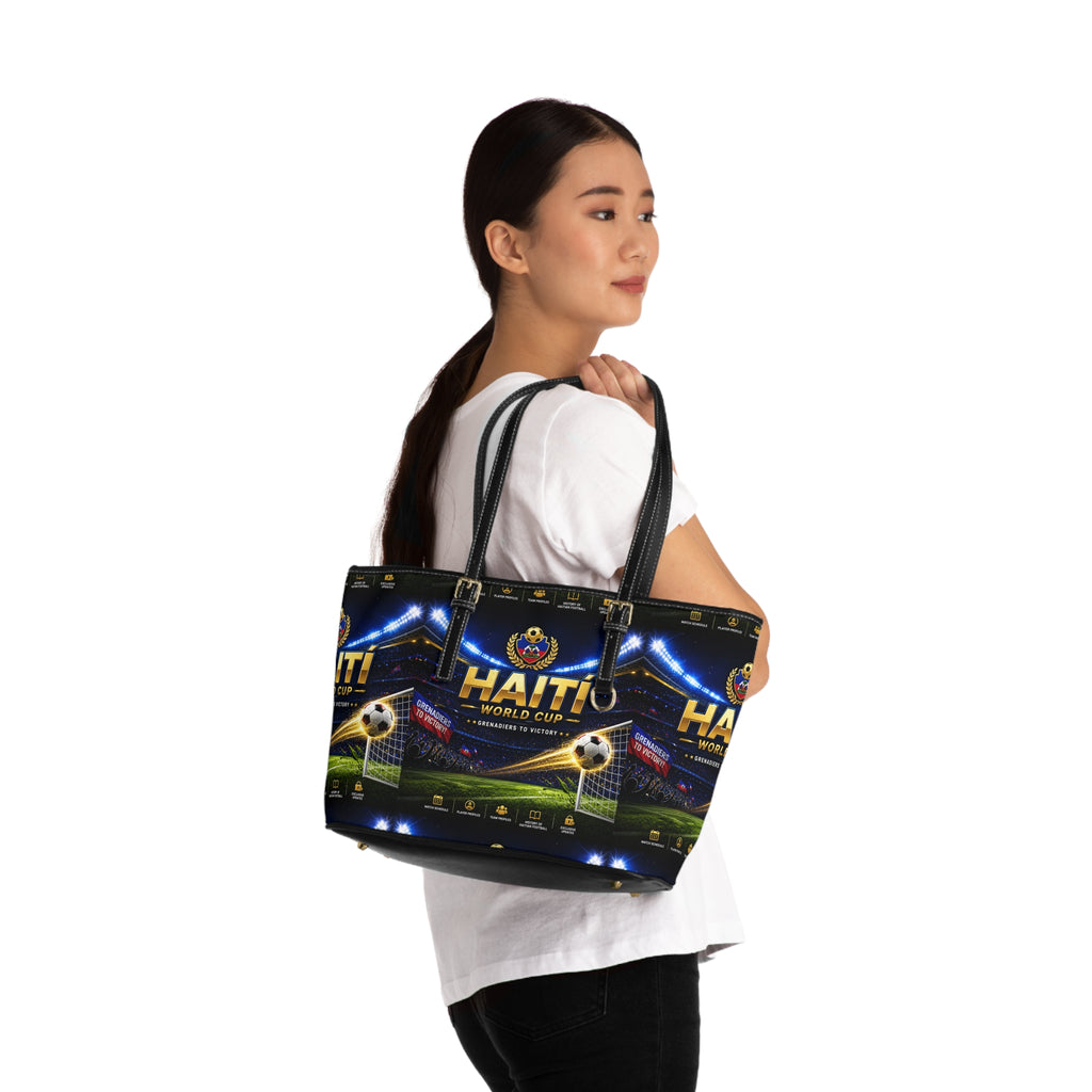 Haiti World Cup PU Leather Shoulder Bag — Soccer Stadium Graphic Tote