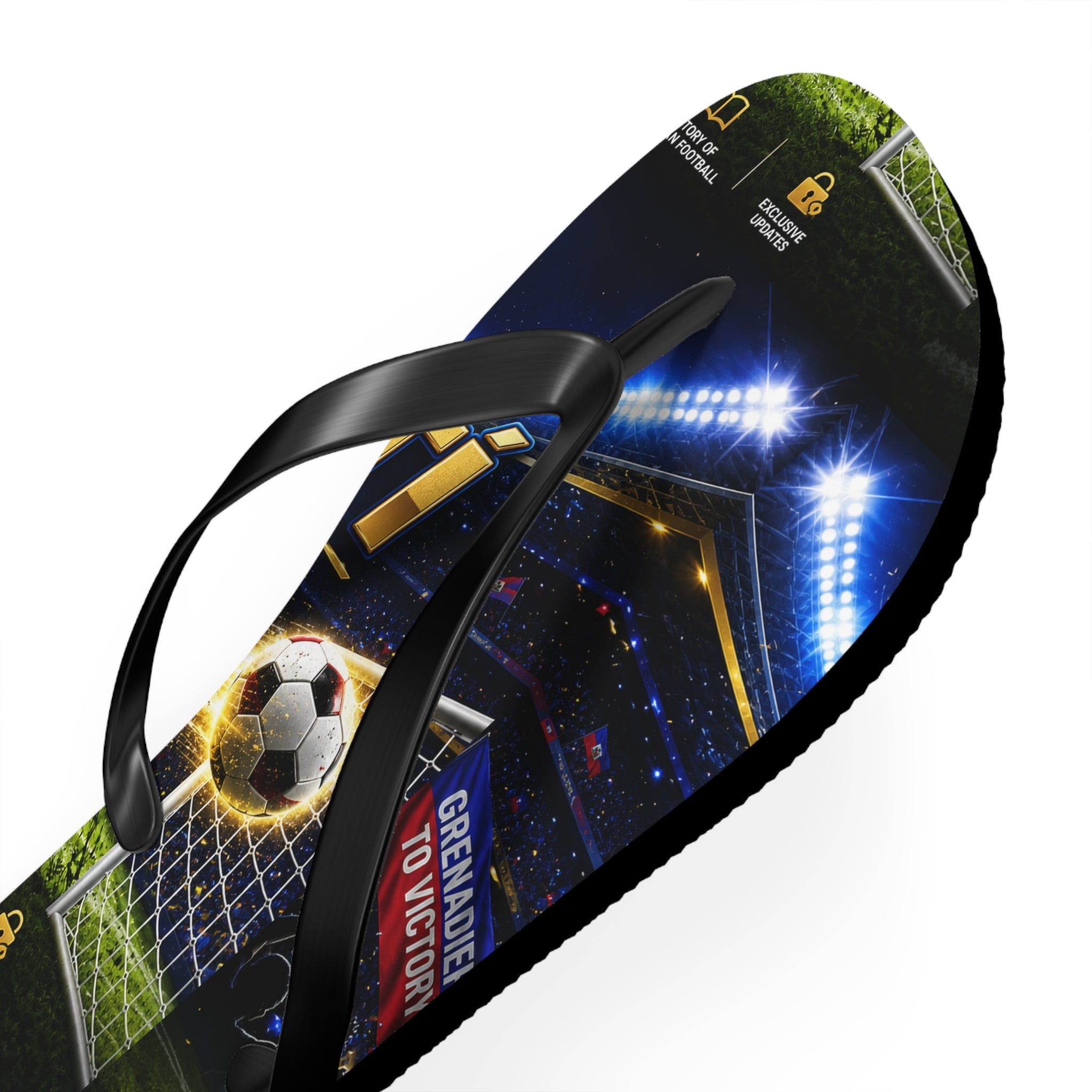 Soccer Stadium Flip Flops - Goal Night Match Design