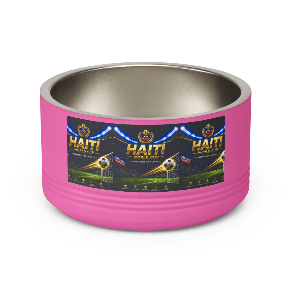 Haiti Football Crest Pet Bowl — 18oz Stainless Dog & Cat Dish