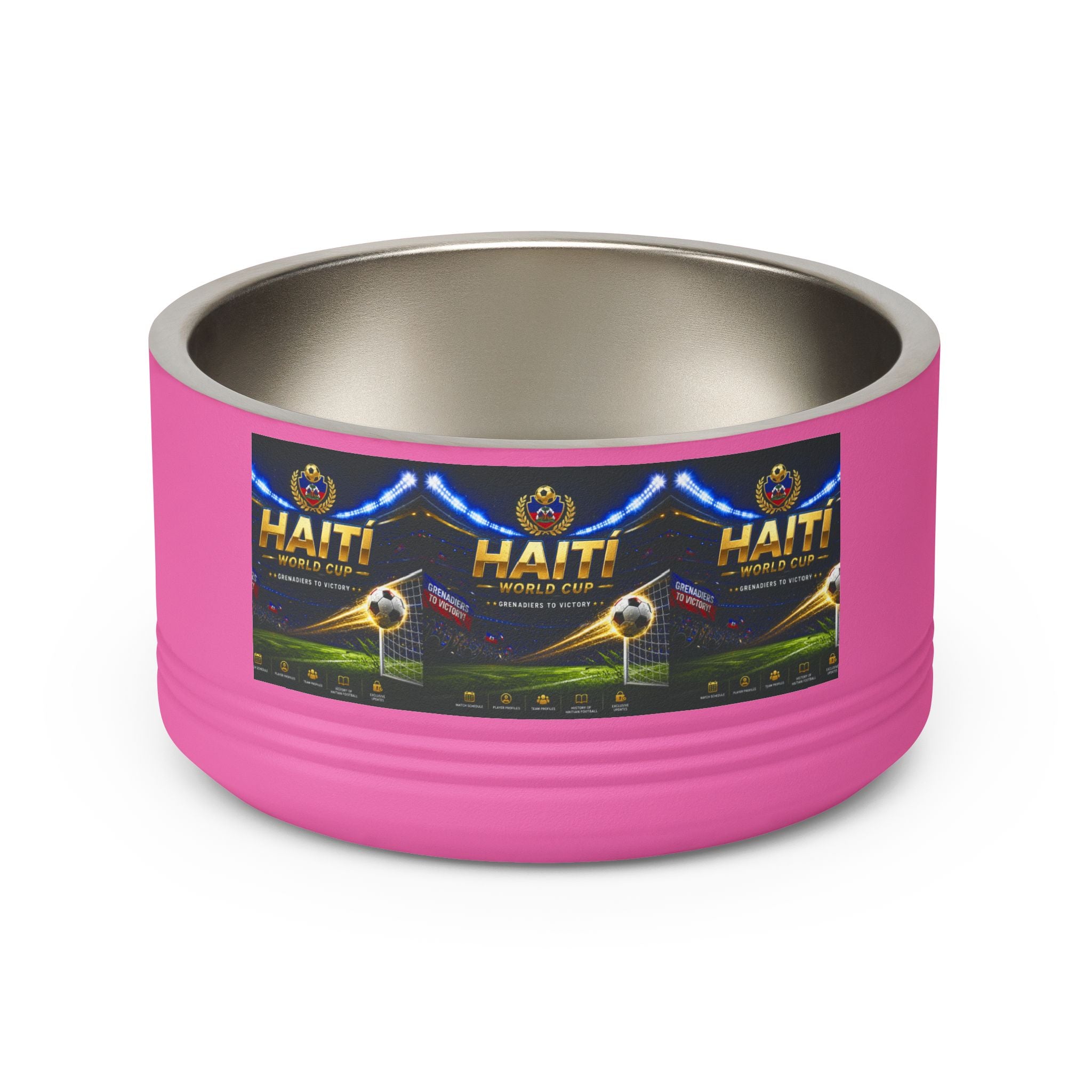 Haiti Football Crest Pet Bowl — 18oz Stainless Dog & Cat Dish