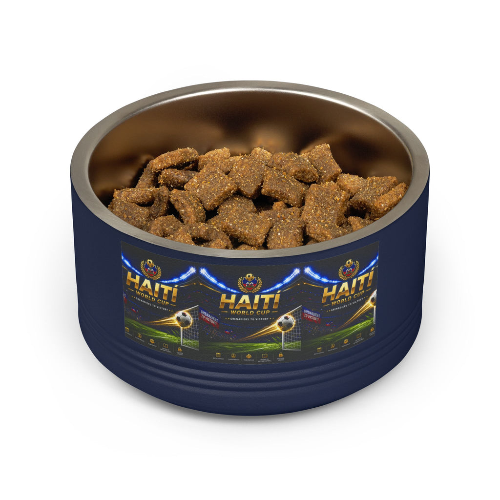 Haiti Football Crest Pet Bowl — 18oz Stainless Dog & Cat Dish
