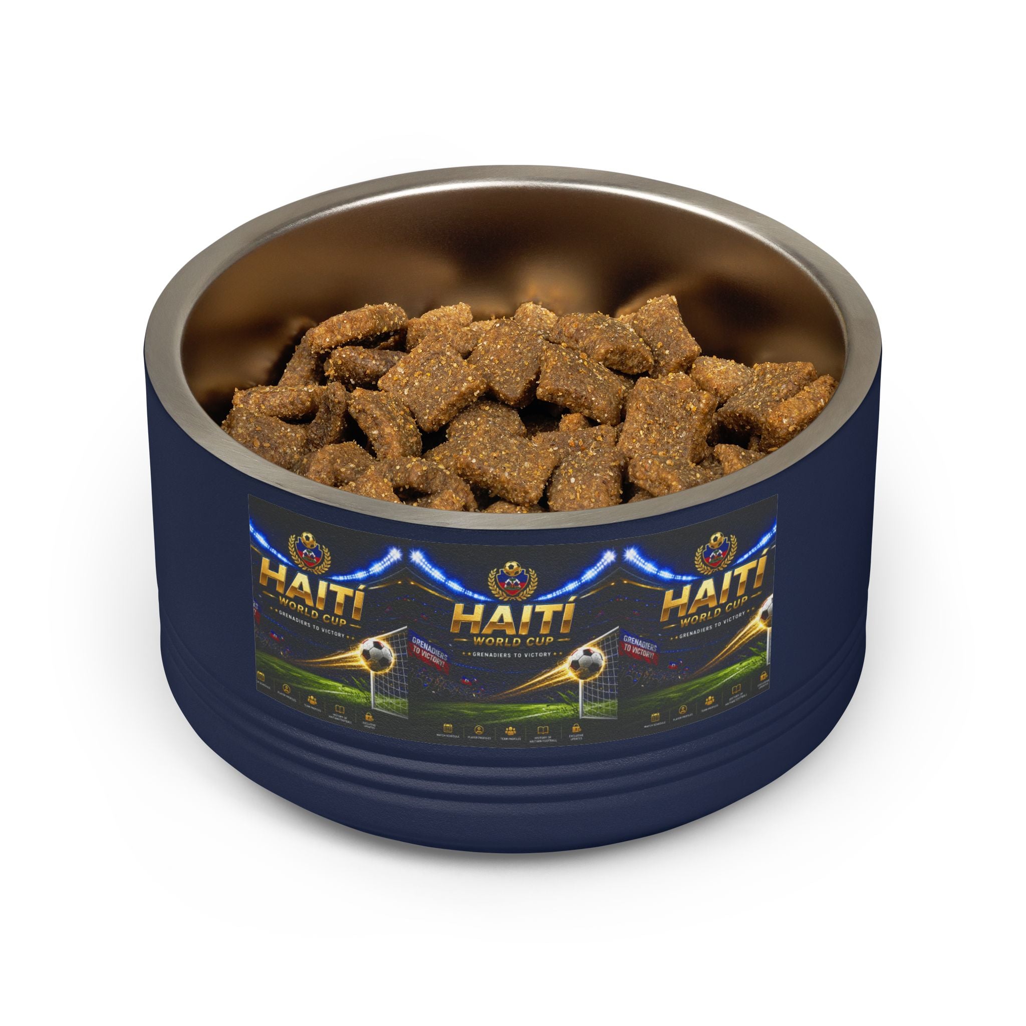 Haiti Football Crest Pet Bowl — 18oz Stainless Dog & Cat Dish