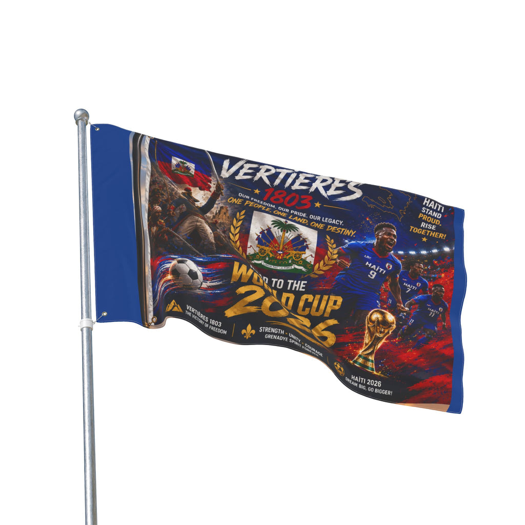Haiti World Cup 2026 Double-Sided Flag – Vertières 1803 Soccer Tribute