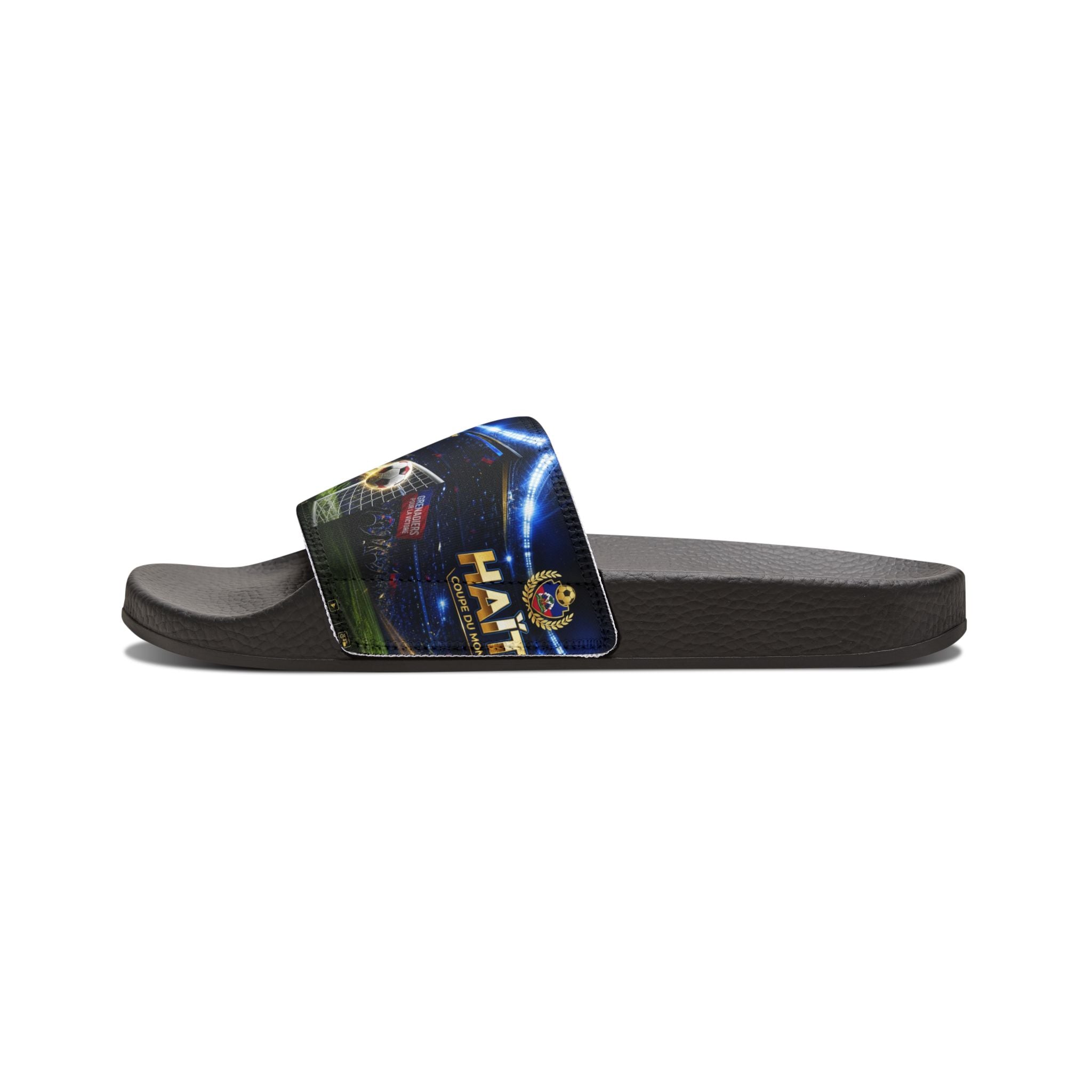 Youth Soccer Stadium Slide Sandals — Custom Haiti Team Design