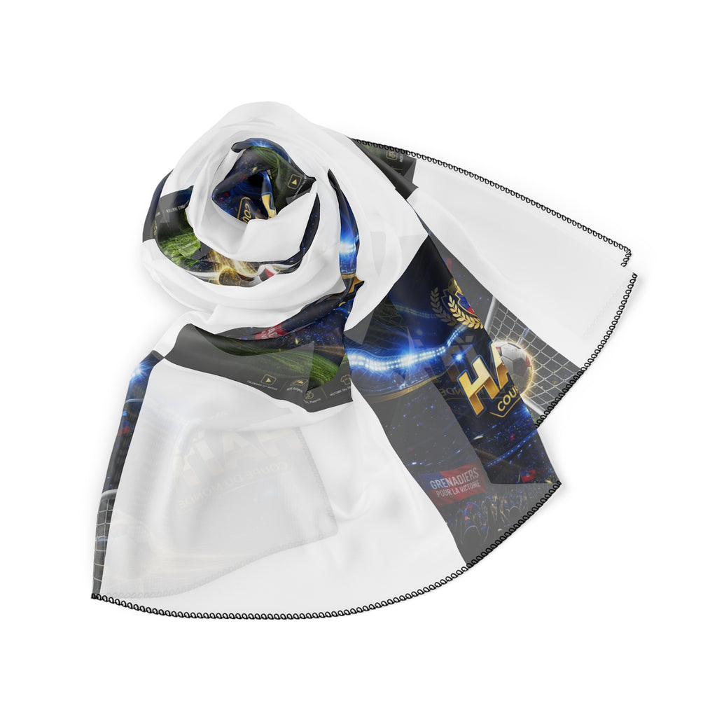 Haiti Soccer Scarf - Lightweight Poly Fashion Scarf