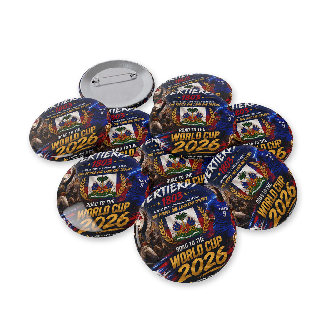 Haiti World Cup 2022 Round Pin – 'Road to the World Cup' Flag Button