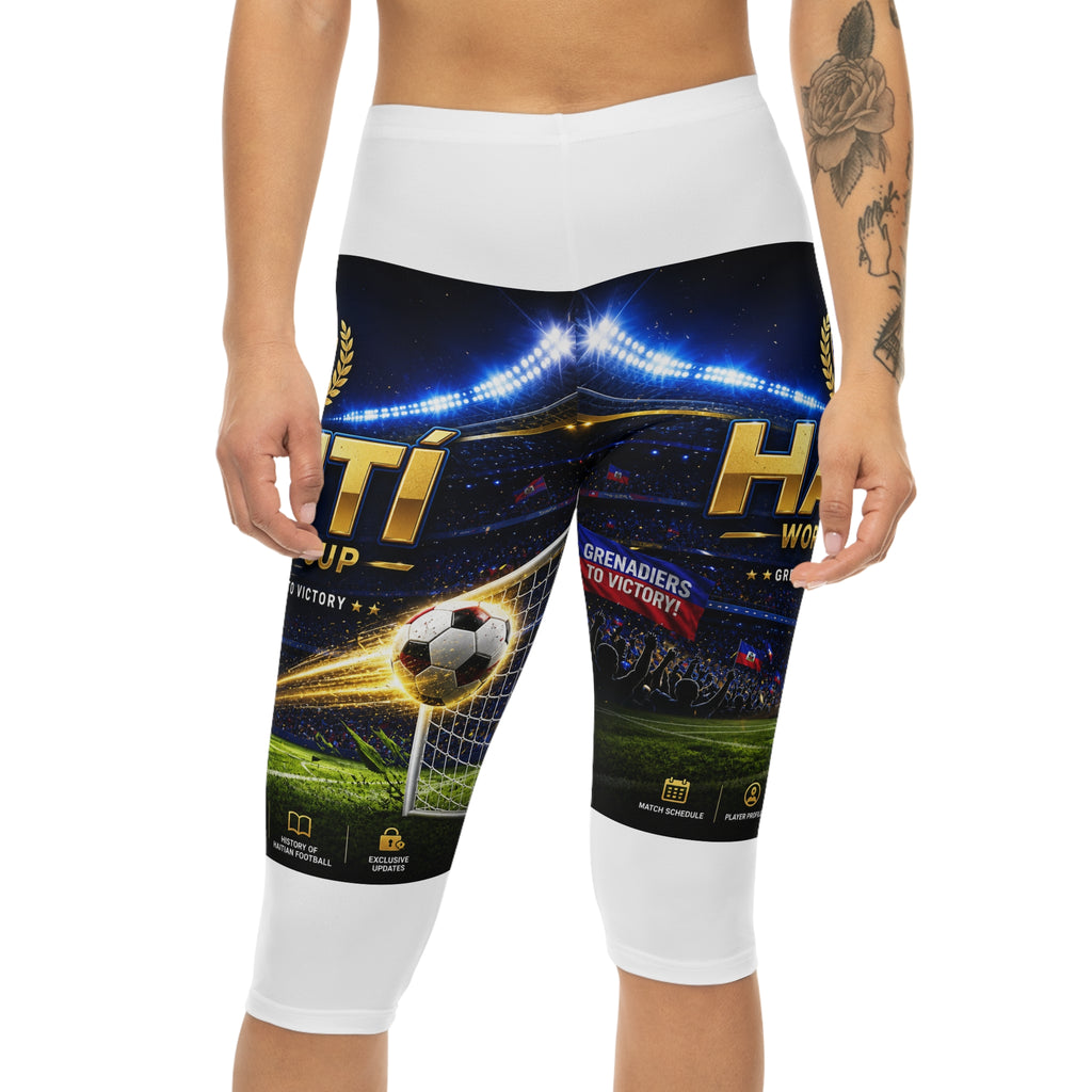 Soccer Stadium Capri Leggings — World Cup Victory Graphic