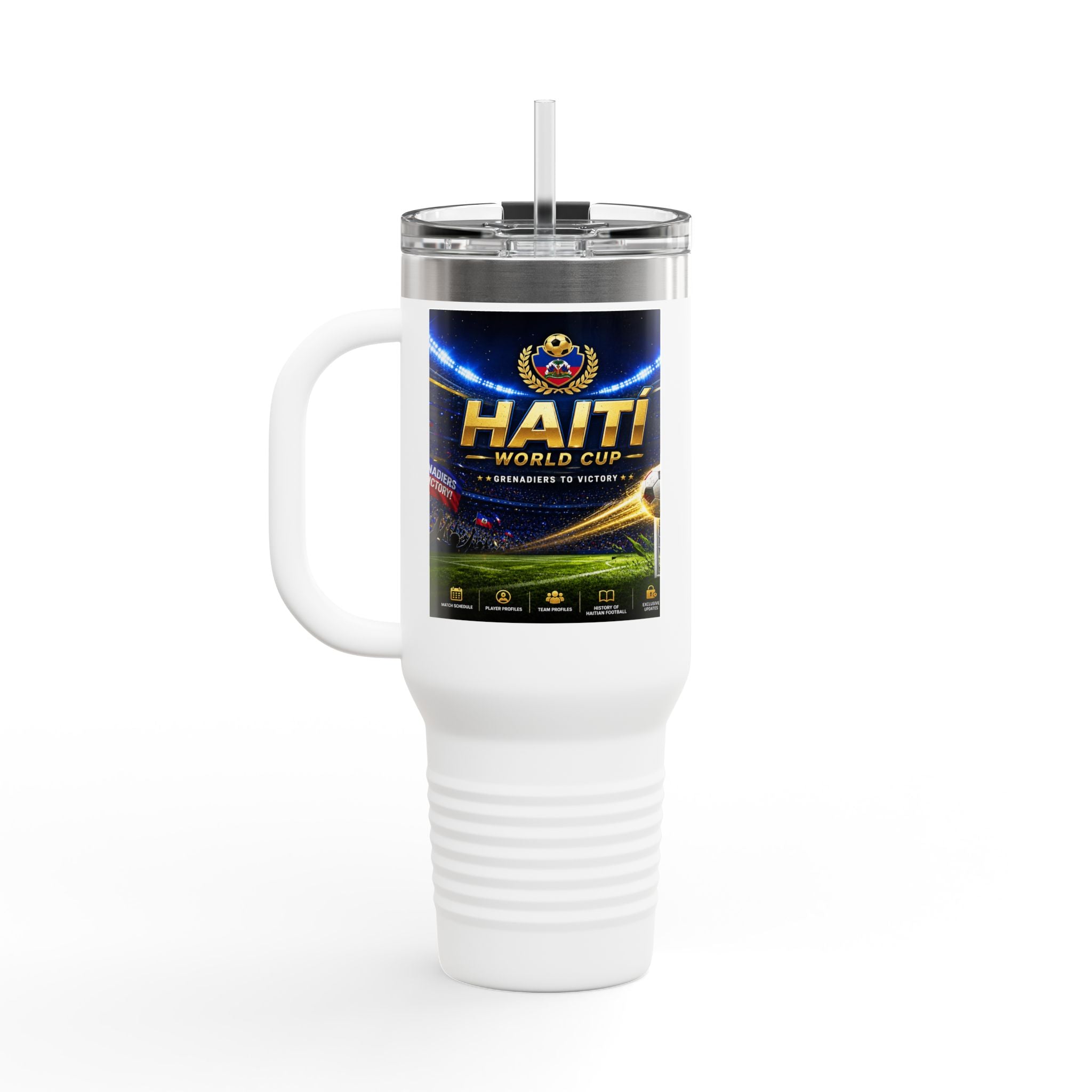 Haiti World Cup 40oz Insulated Travel Mug — Sports Fan Tumbler