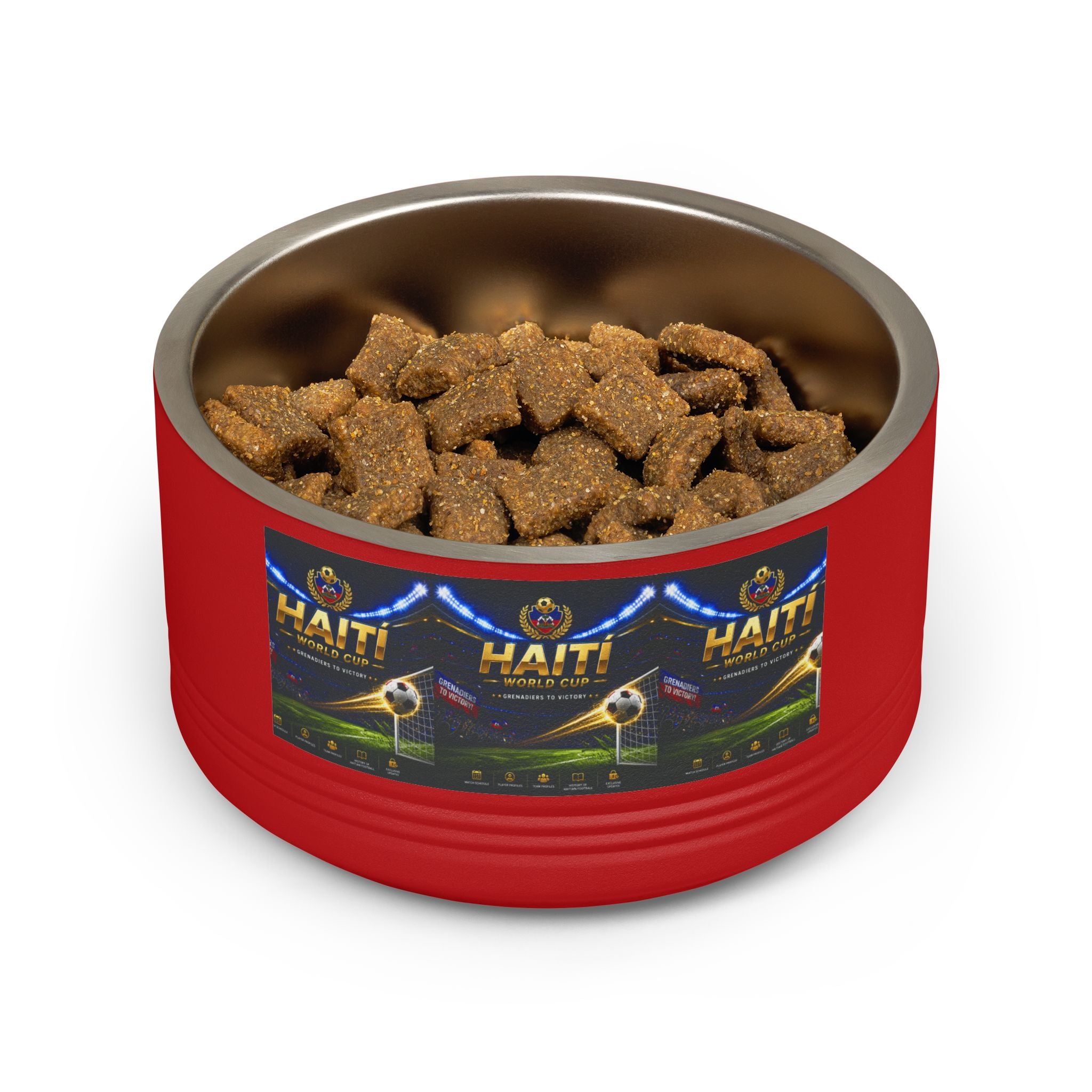 Haiti Football Crest Pet Bowl — 18oz Stainless Dog & Cat Dish