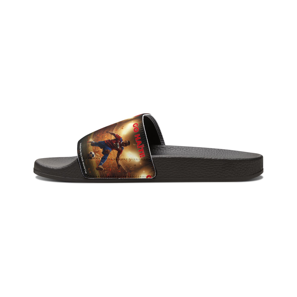 Removable-Strap Slide Sandals with Nightscape Graphic