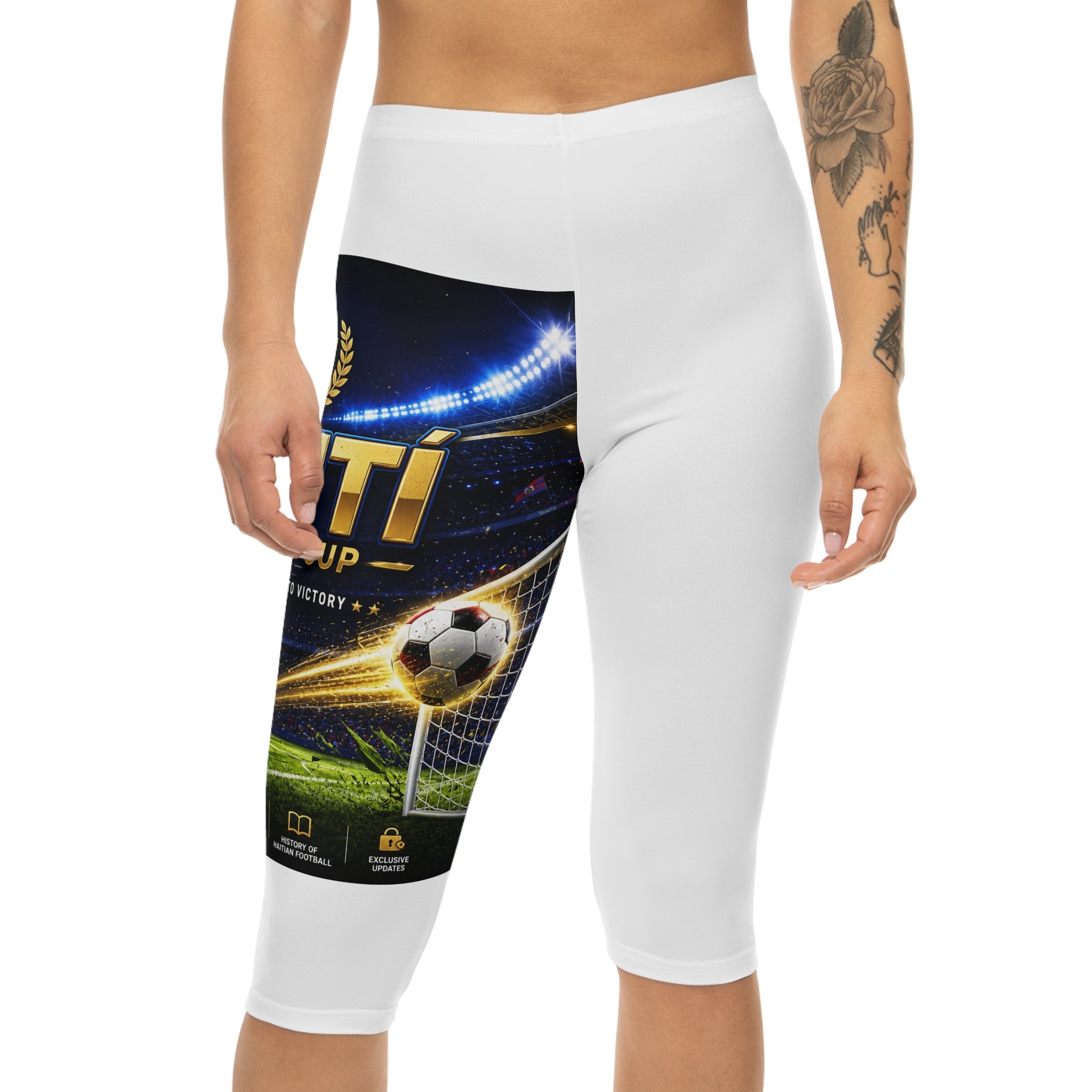 Soccer World Cup Capri Leggings — Halti Football Stadium Design