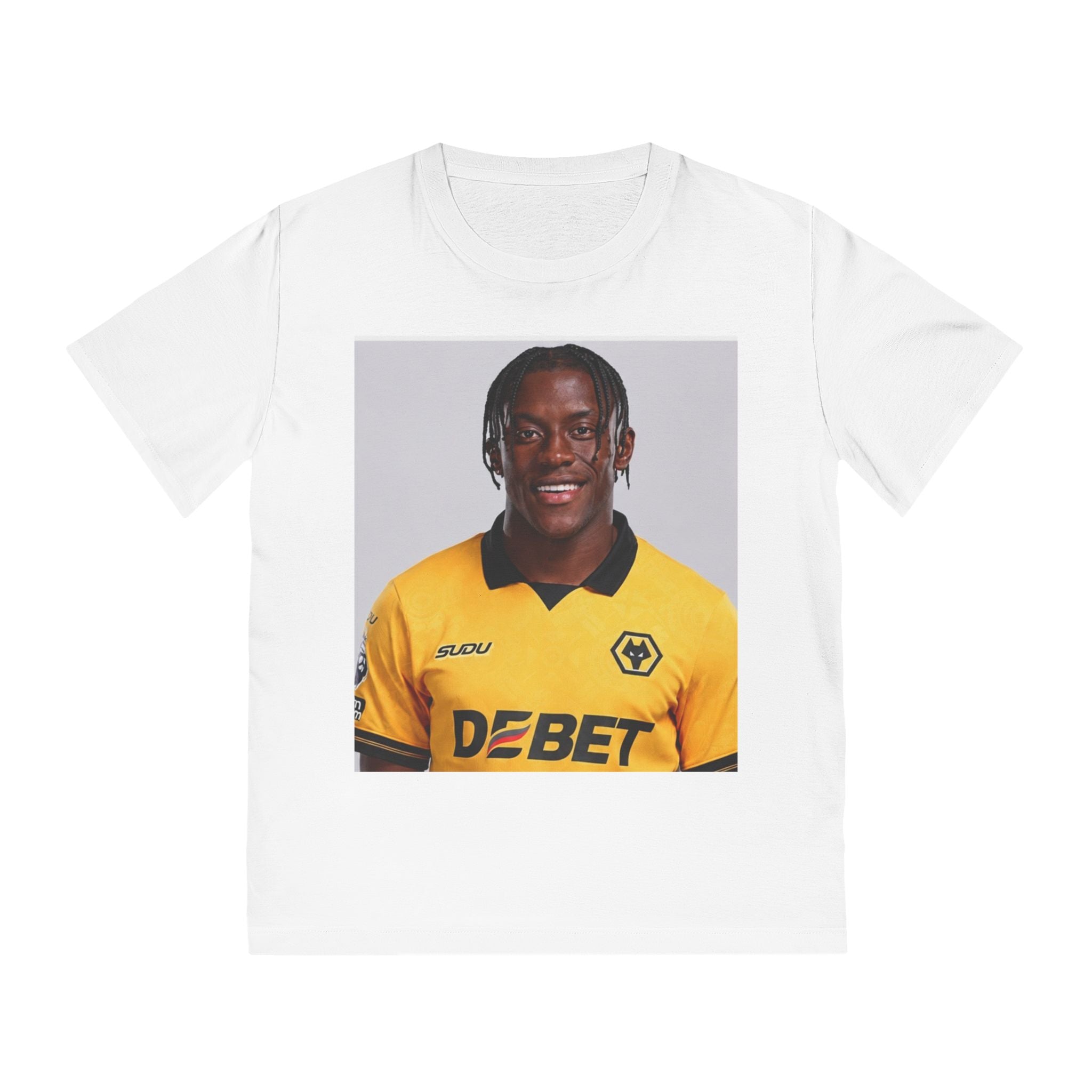 Wolves #10 Jersey Photo T-Shirt — Retro Football Player Portrait Tee
