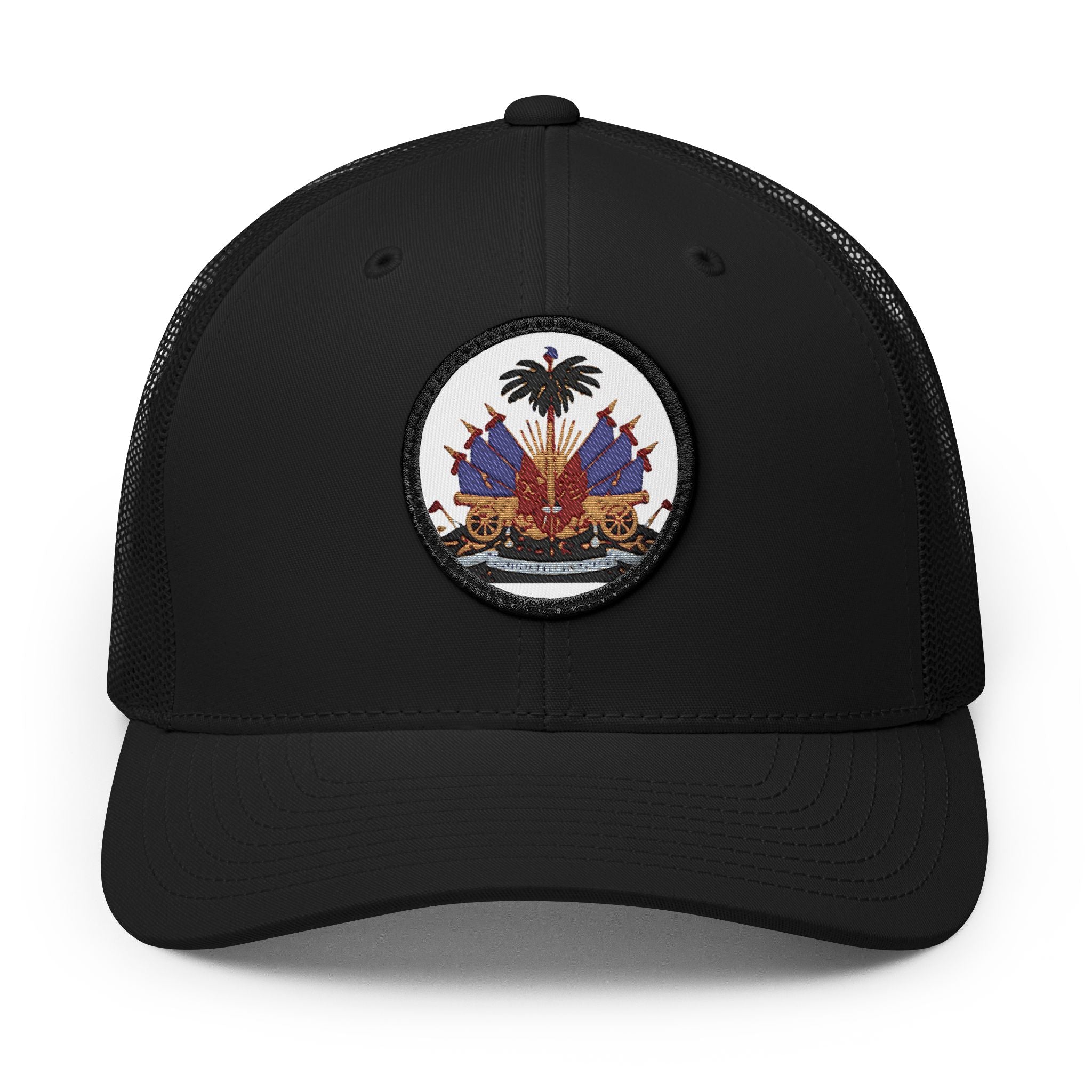 Haiti Coat of Arms Embroidered Patch Trucker Cap