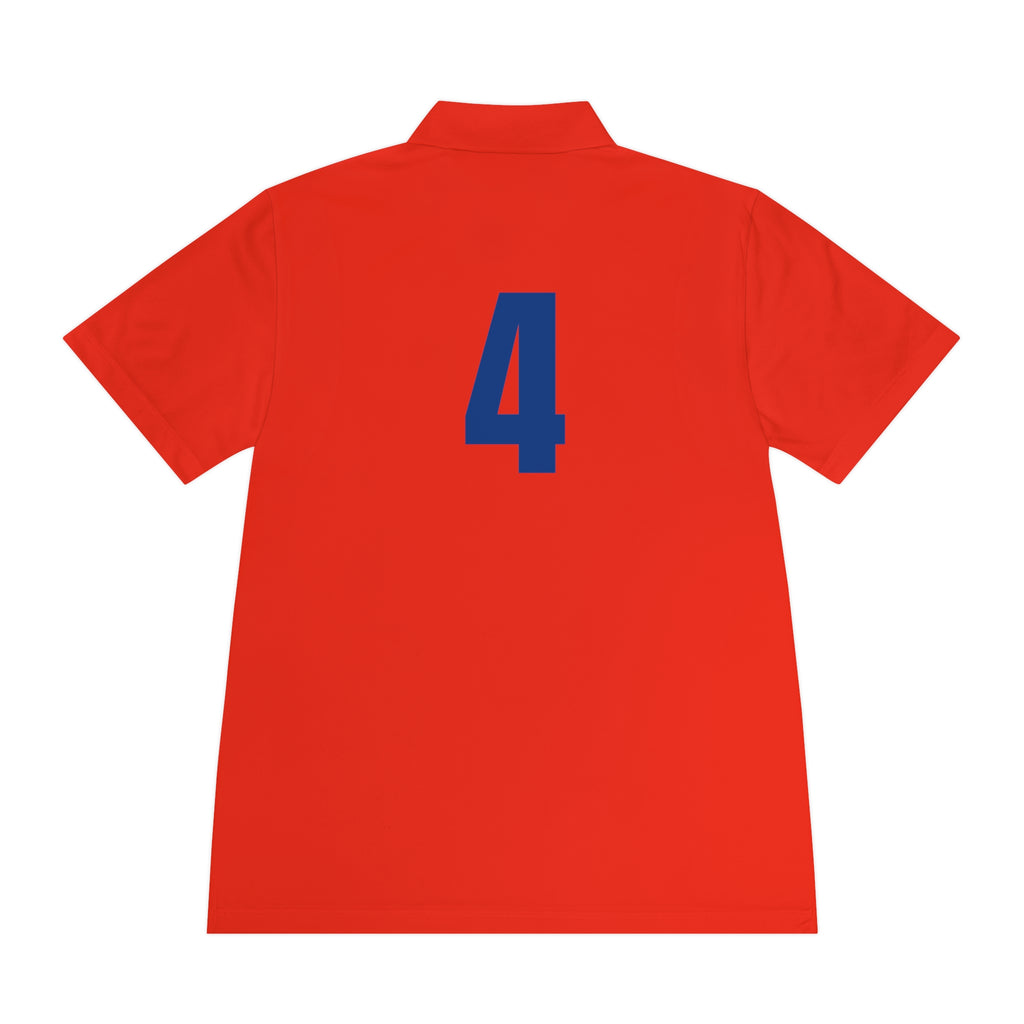 Men's Sport Polo Shirt with Player Photo & Back Number 4 — Athletic Team Golf Polo