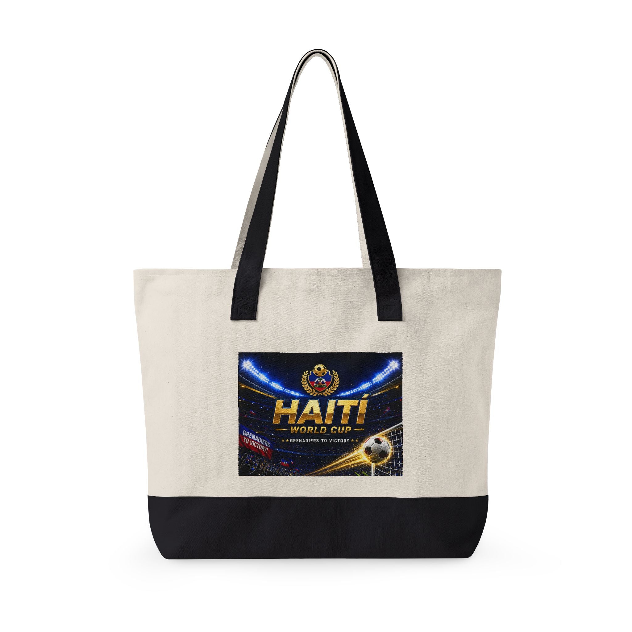 Haiti Football World Cup Canvas Tote Bag — Zippered Beach & Travel Tote