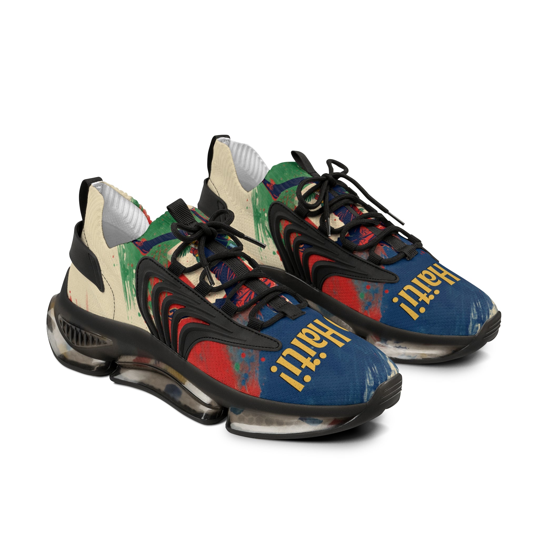 Mesh Sneakers — 'Go Haiti!' Athletic Shoes with Flag-Inspired Design