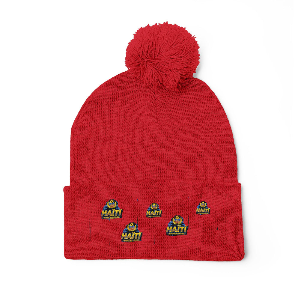 Embroidered Pom-Pom Beanie — Cute Mini Ducklings Knit Hat